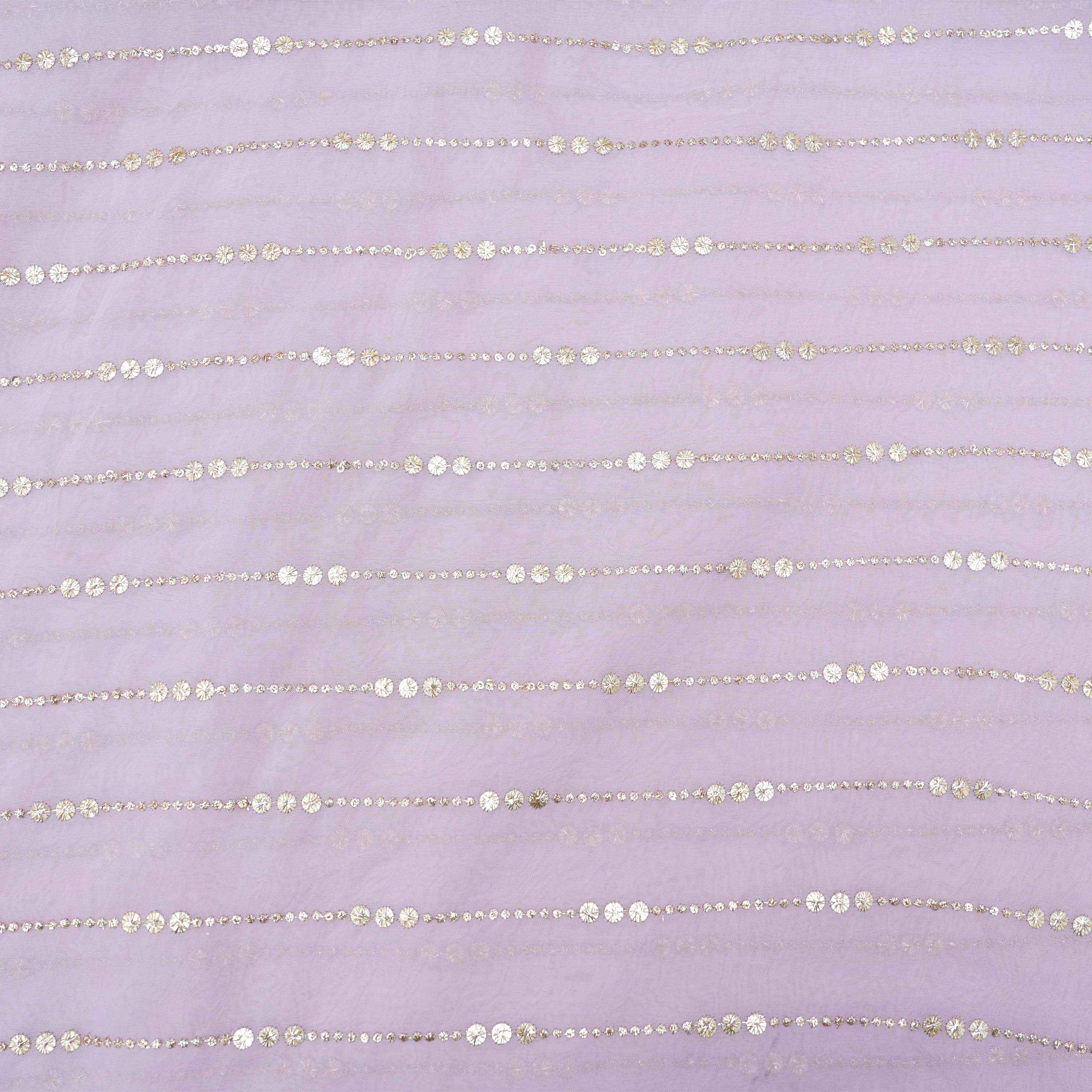 Nobel Purple Mirror Zari Embroidered Organza Fabric