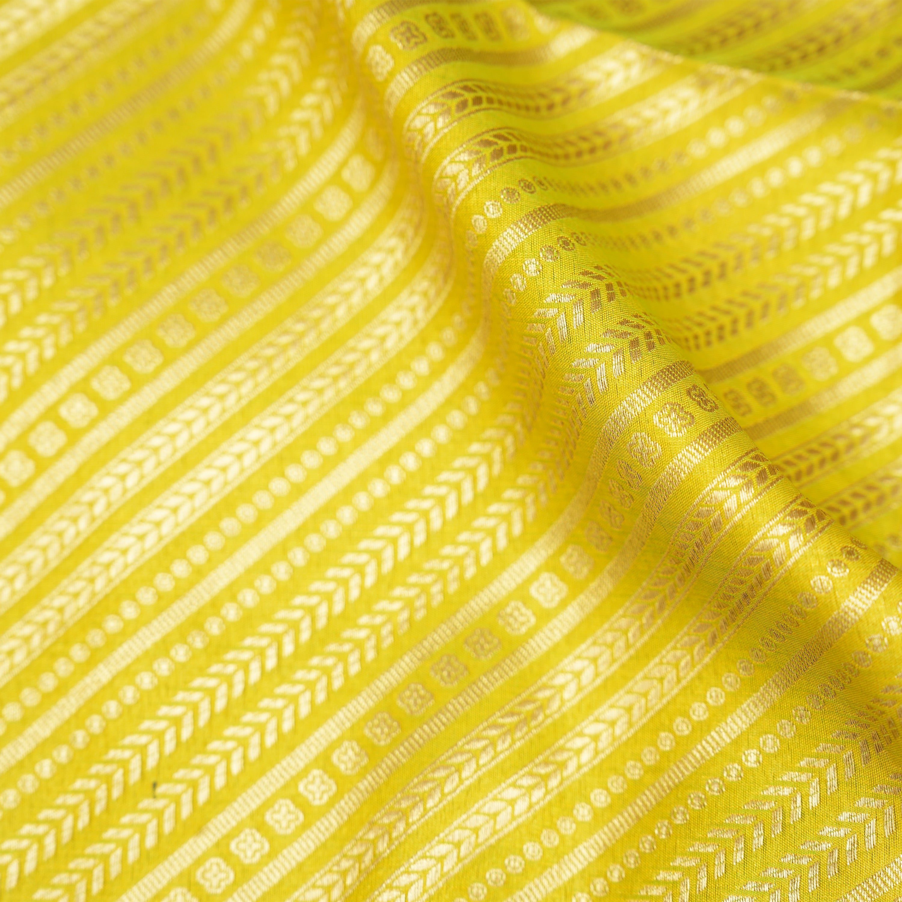 Apple Green Diagonal Embroidered Silk Fabric