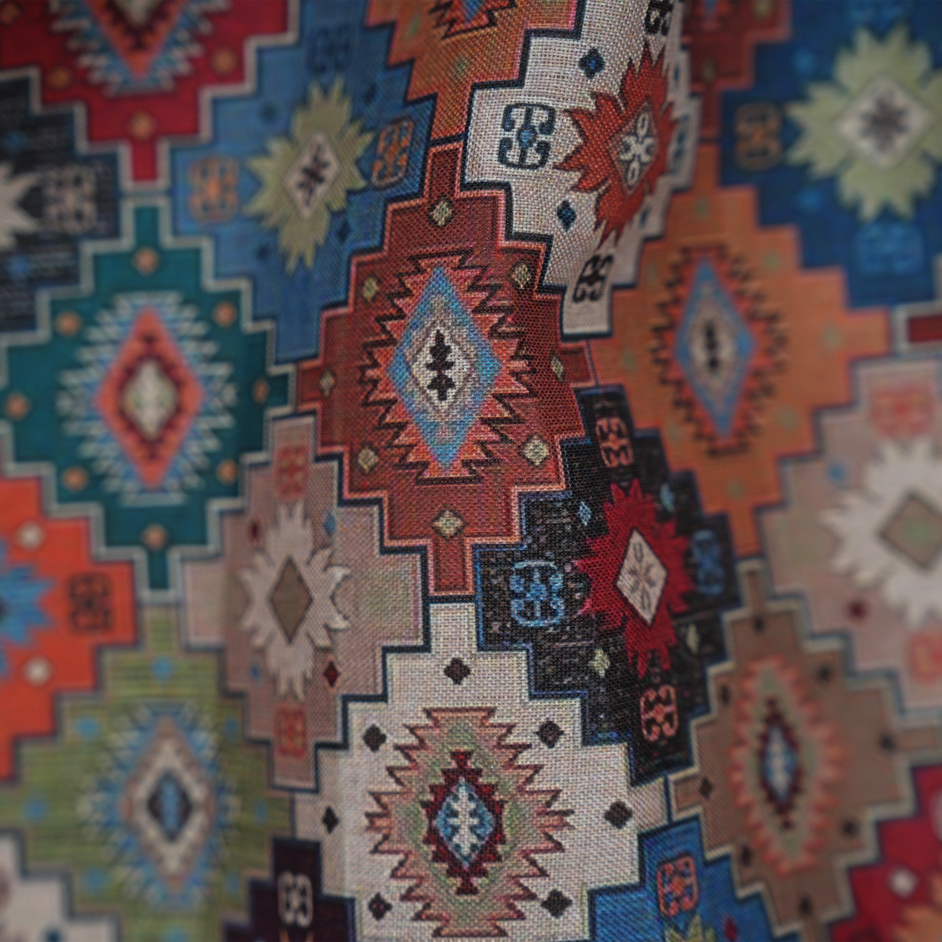 Multicolor Traditional Geometric And Floral Printed Tussar Fabric