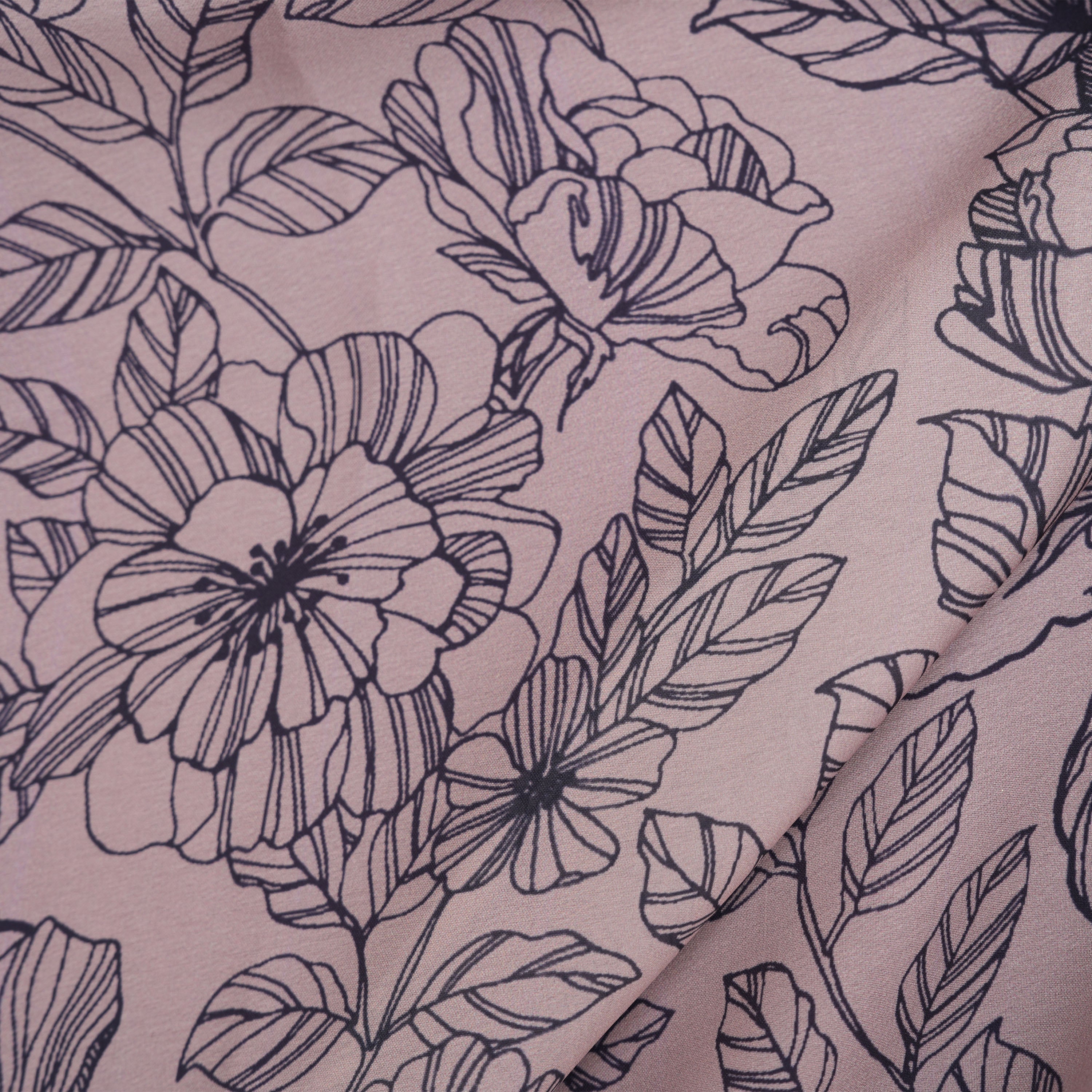 Martini Pink Contemporary Floral Printed Silk Fabric