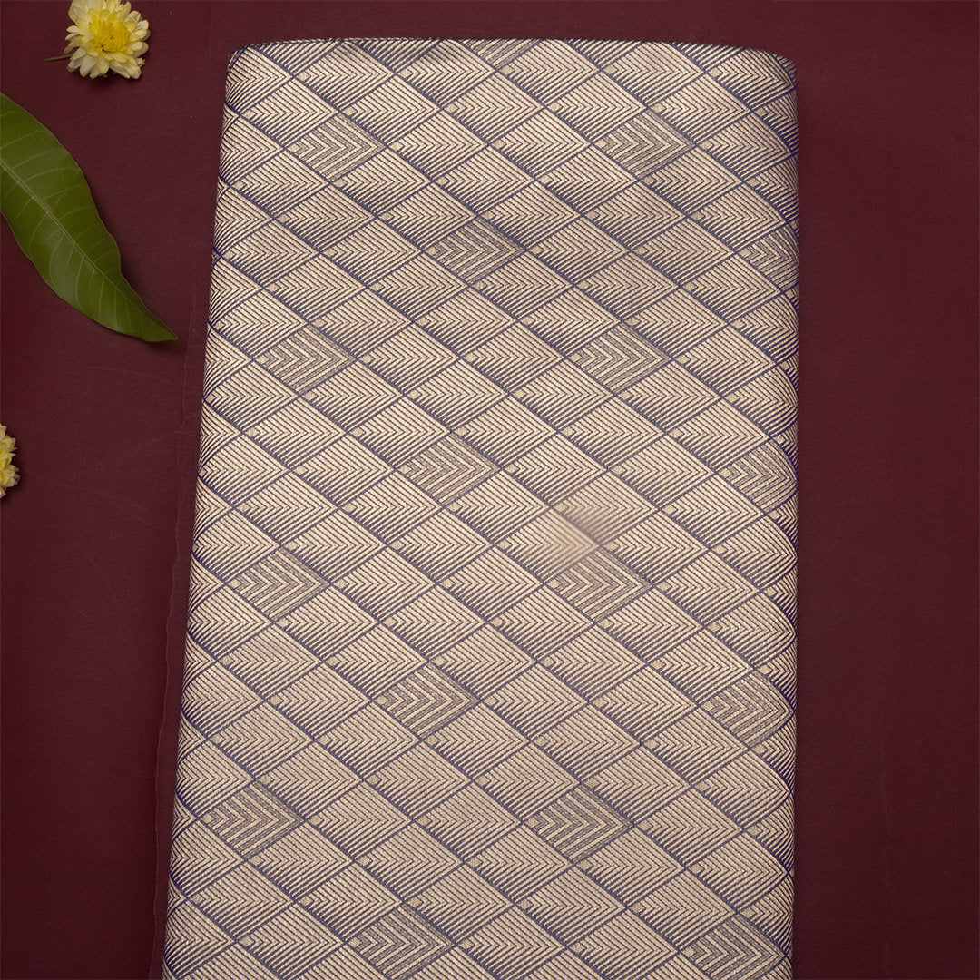 Dark Purple Jamawar Silk Fabric