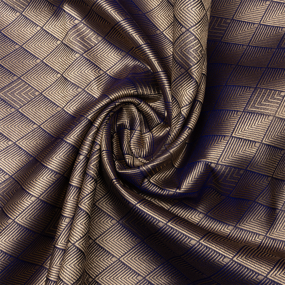 Deep Purple Jamawar Silk Fabric