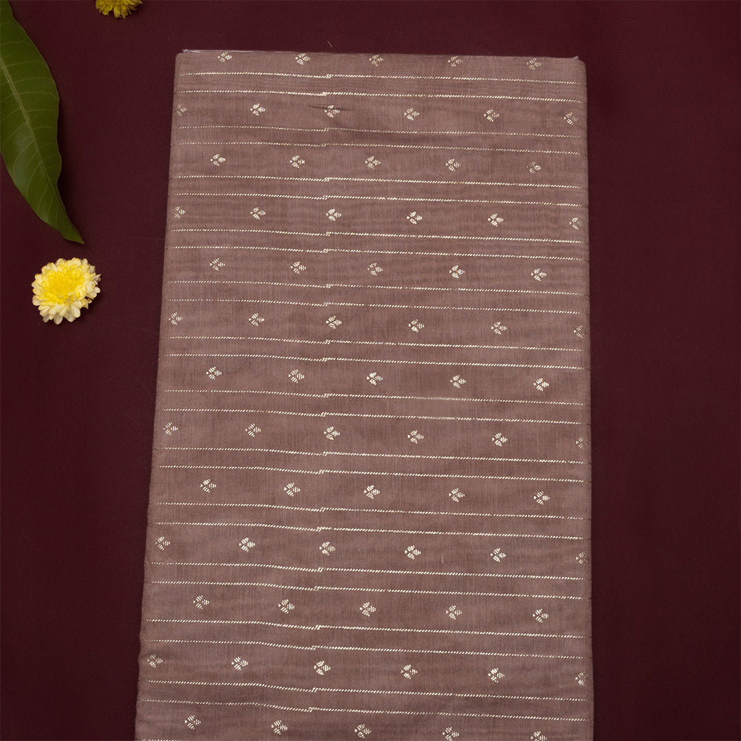Muted Purple Foil Printed Chanderi Fabric