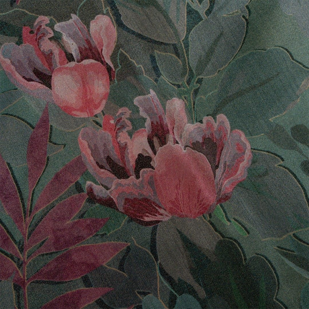 Sherpa Blue Digital Printed Floral Tissue Fabric