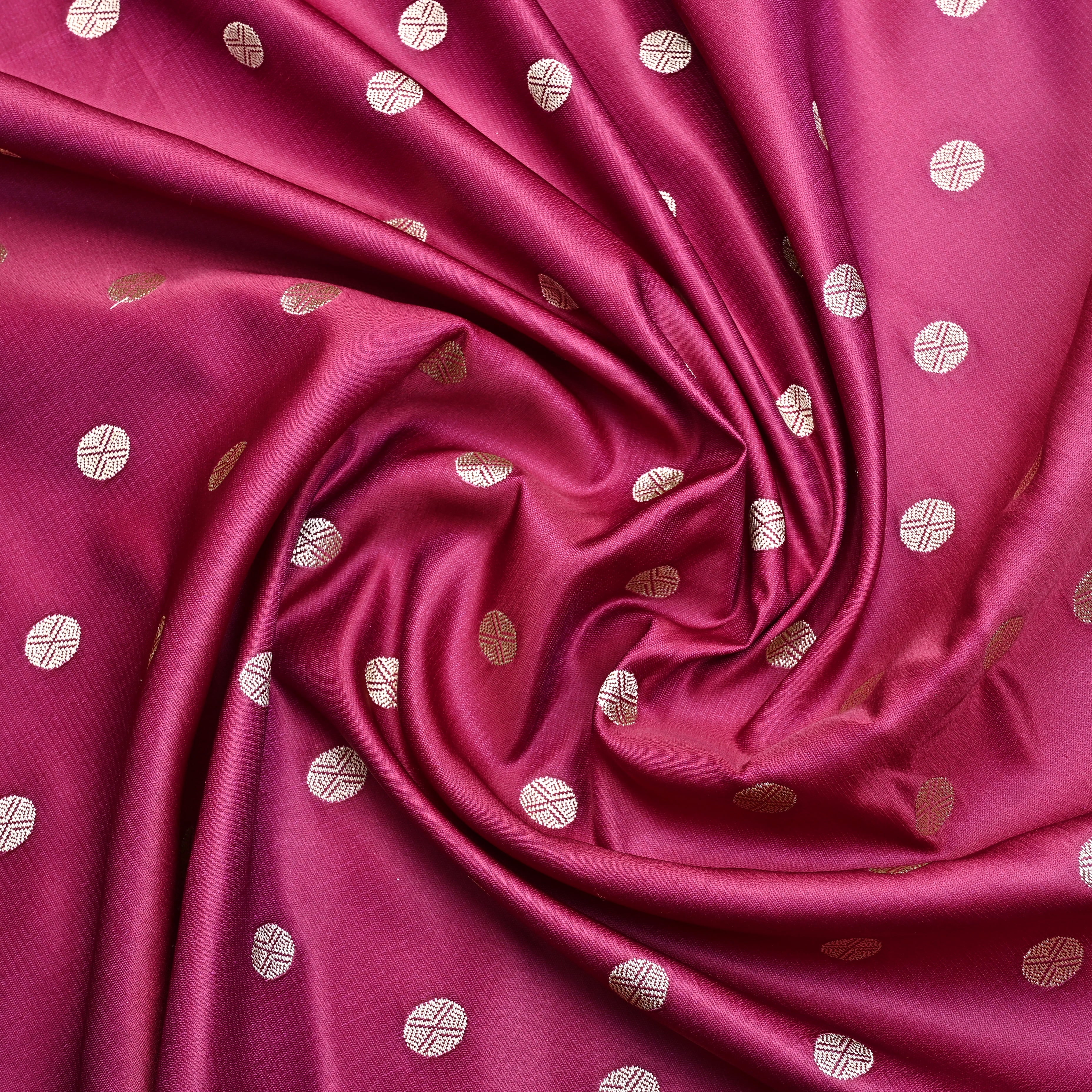 Burgundy Banaras Soft Silk Fabric