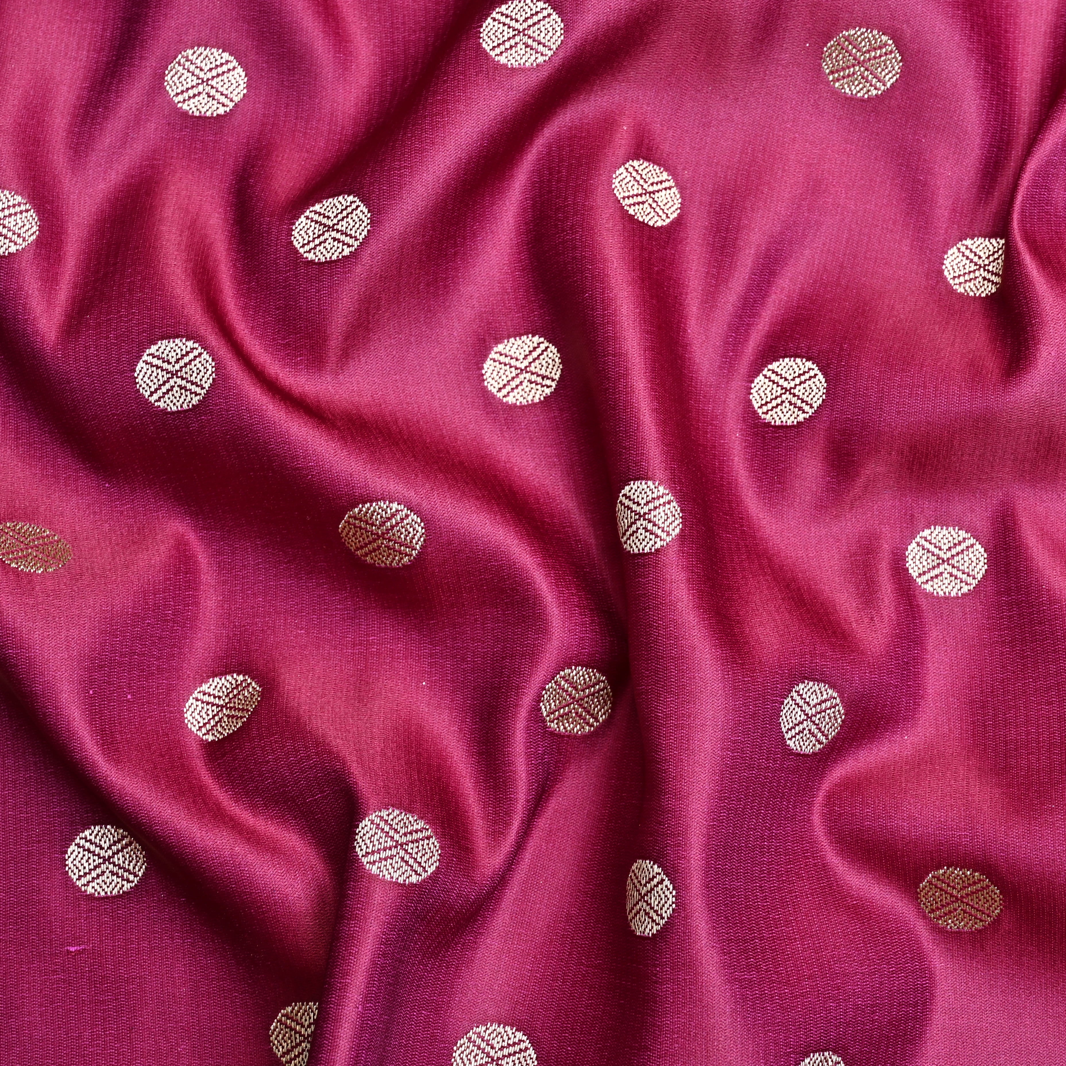 Burgundy Banaras Soft Silk Fabric