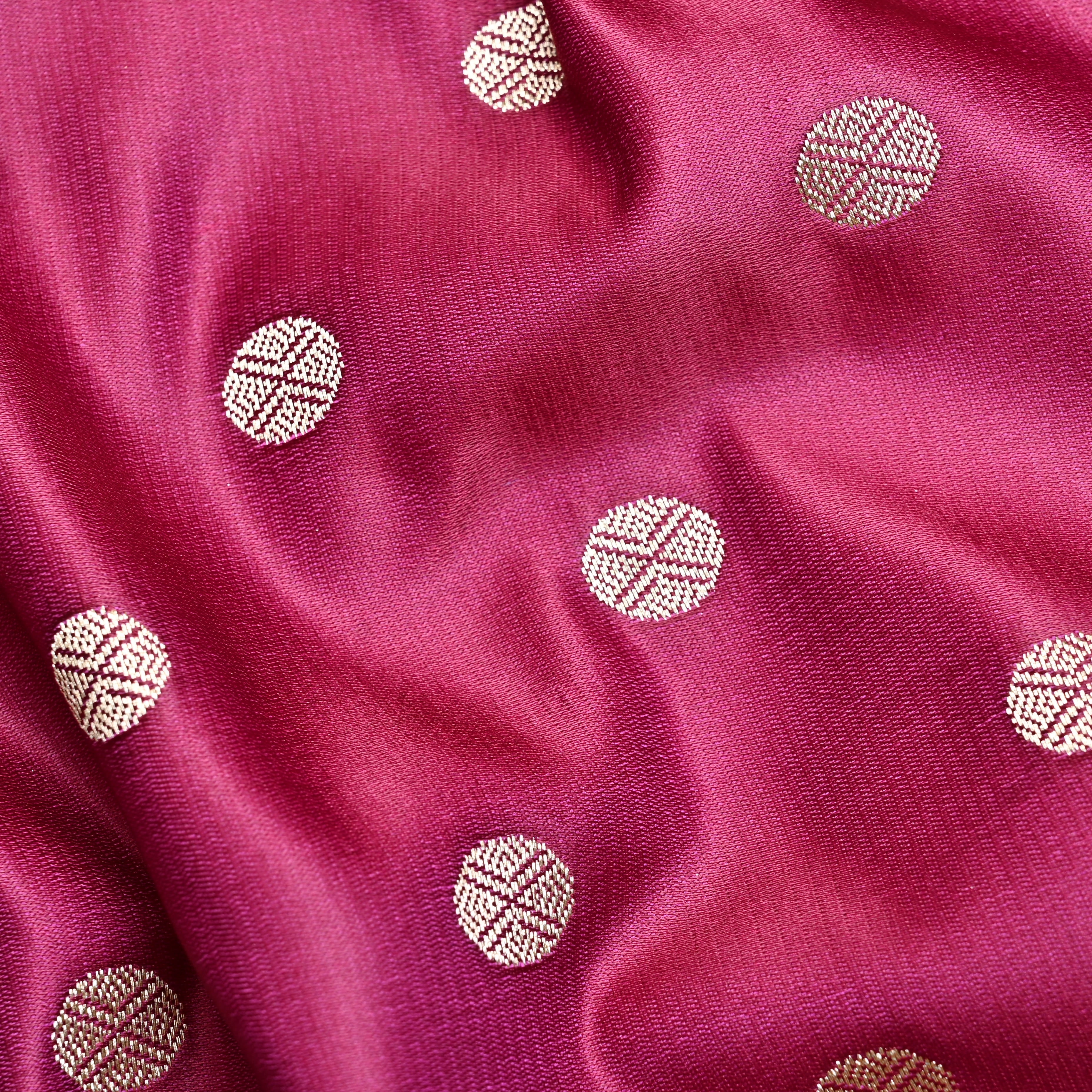 Burgundy Banarasi Soft Silk Fabric