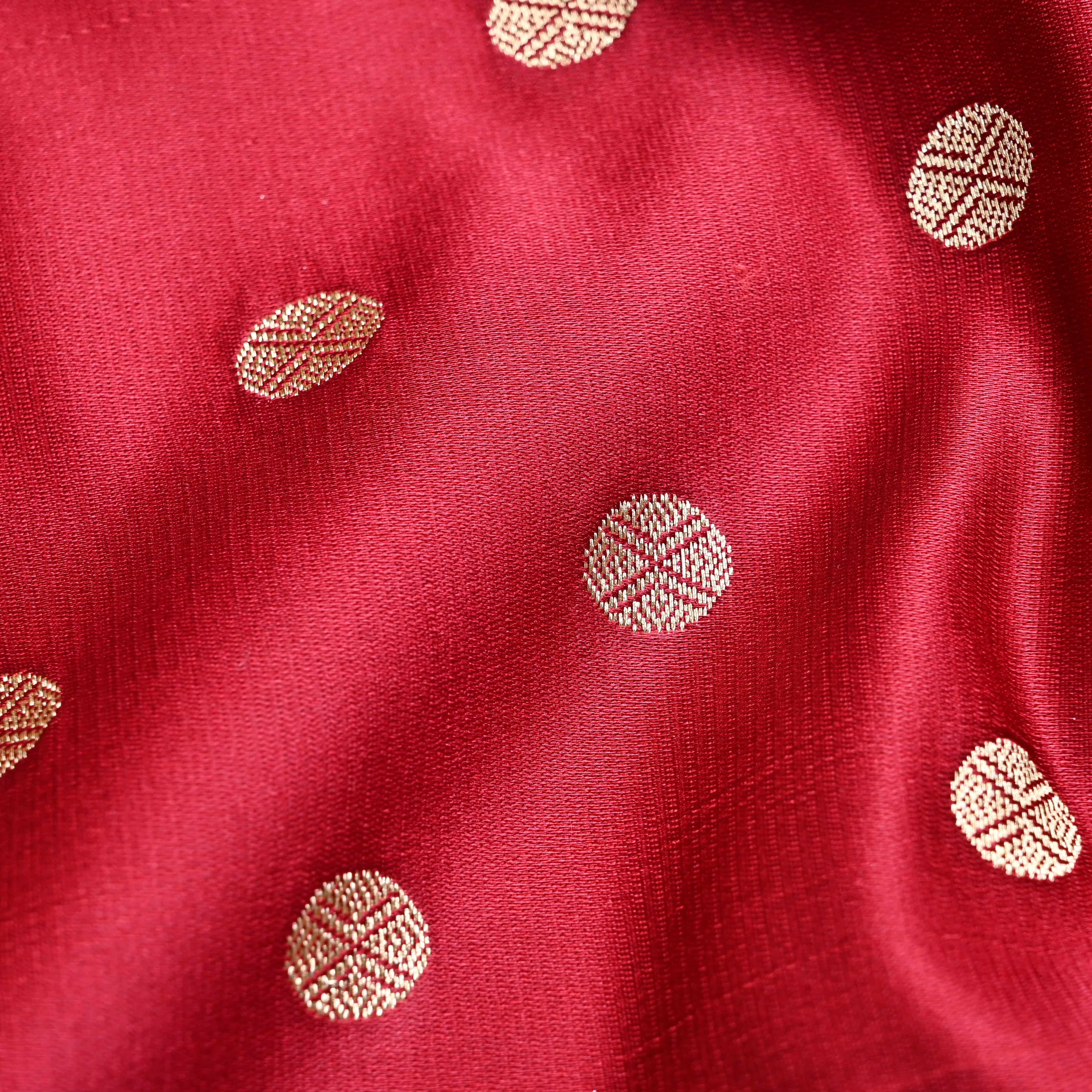 Blood Red Banaras Soft Silk Fabric