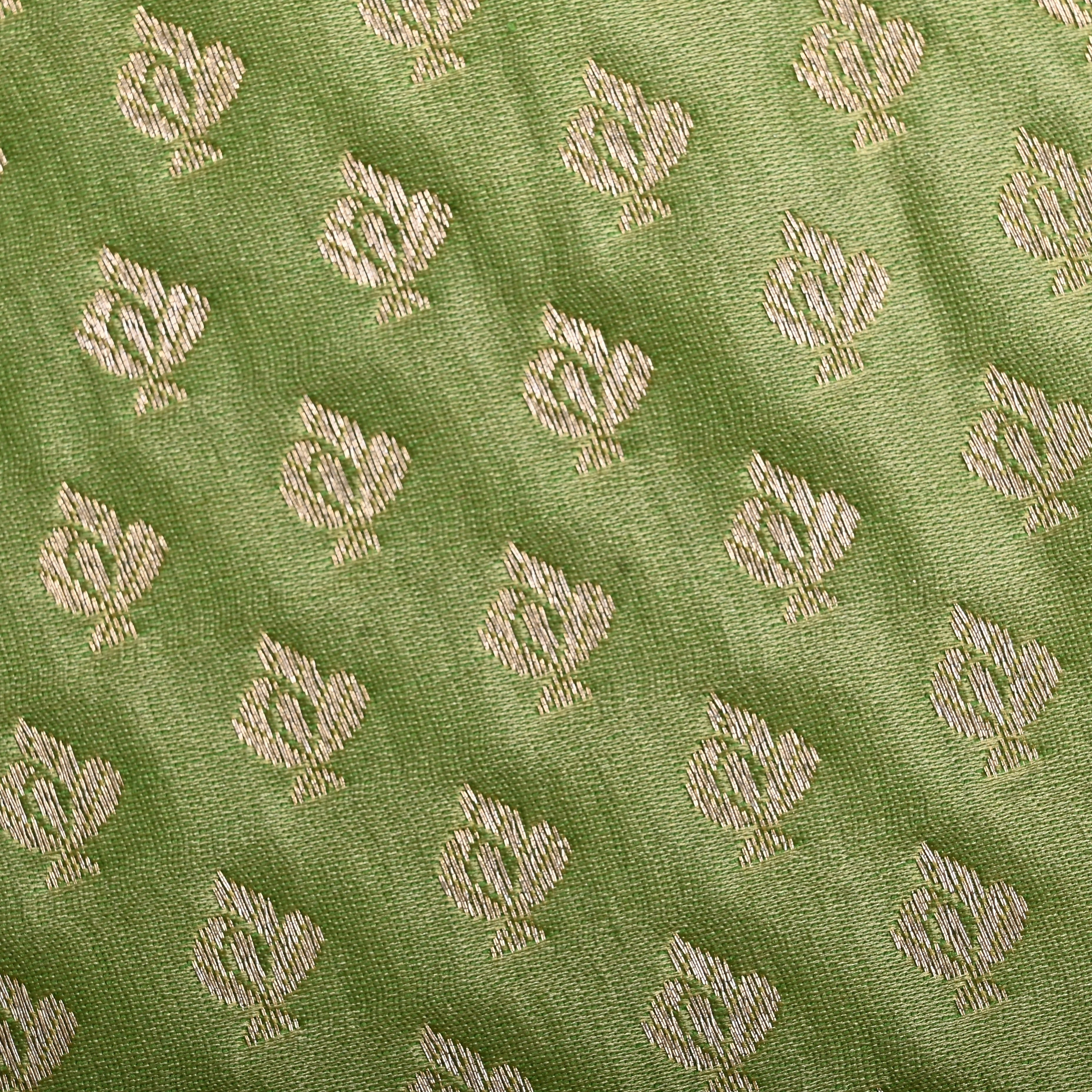 Pista Green Banaras Fabric With Butti'S