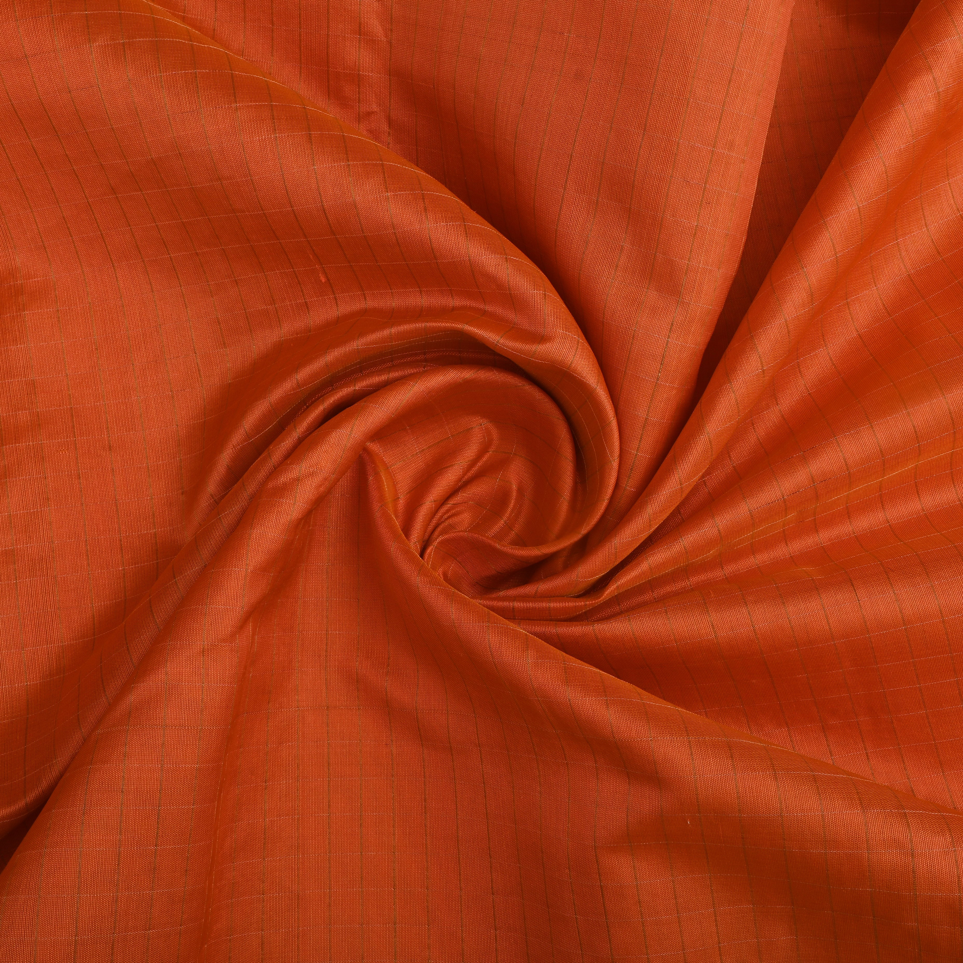 Orange Silk Fabric With Zari Border