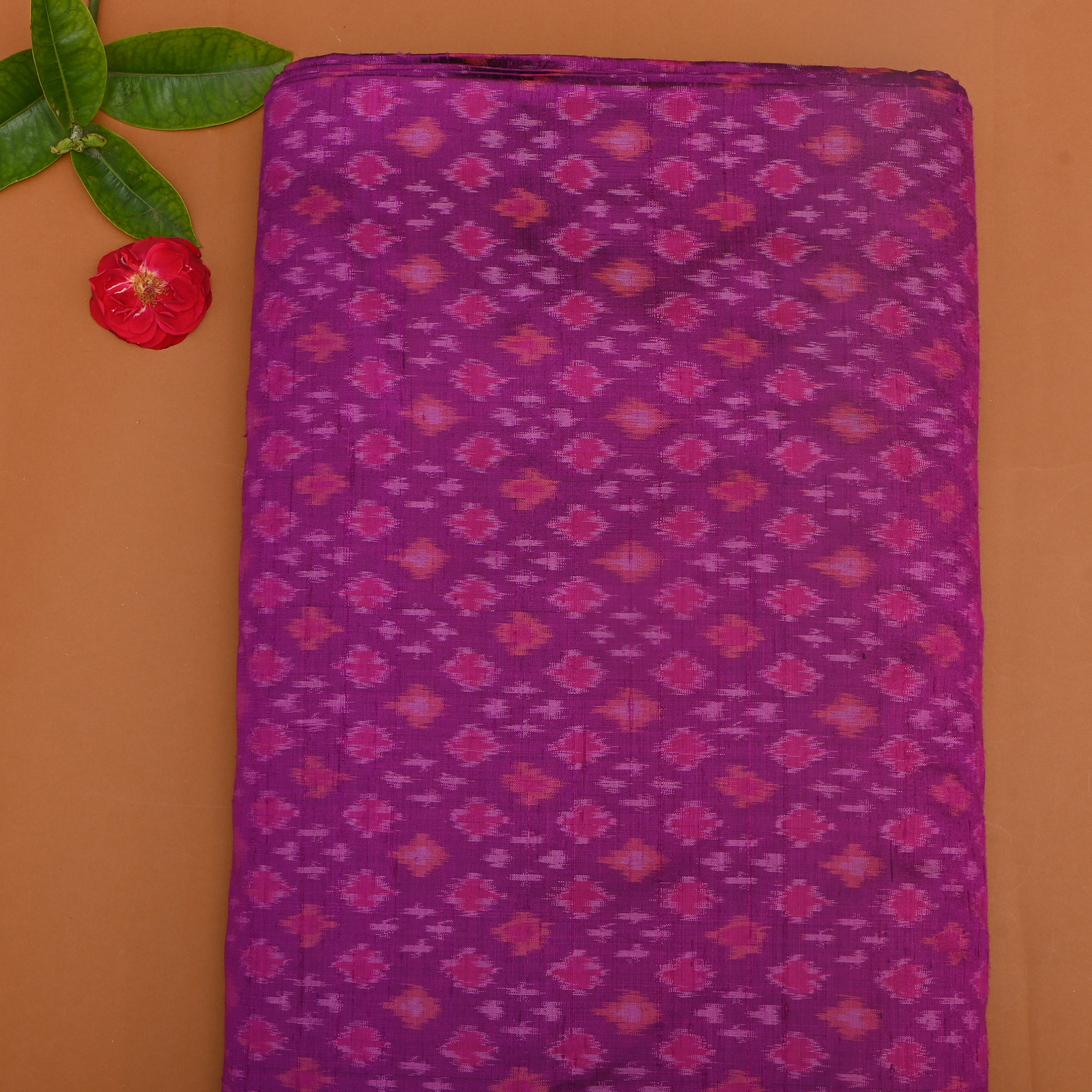 Purple Ikat Dupion Silk Fabric