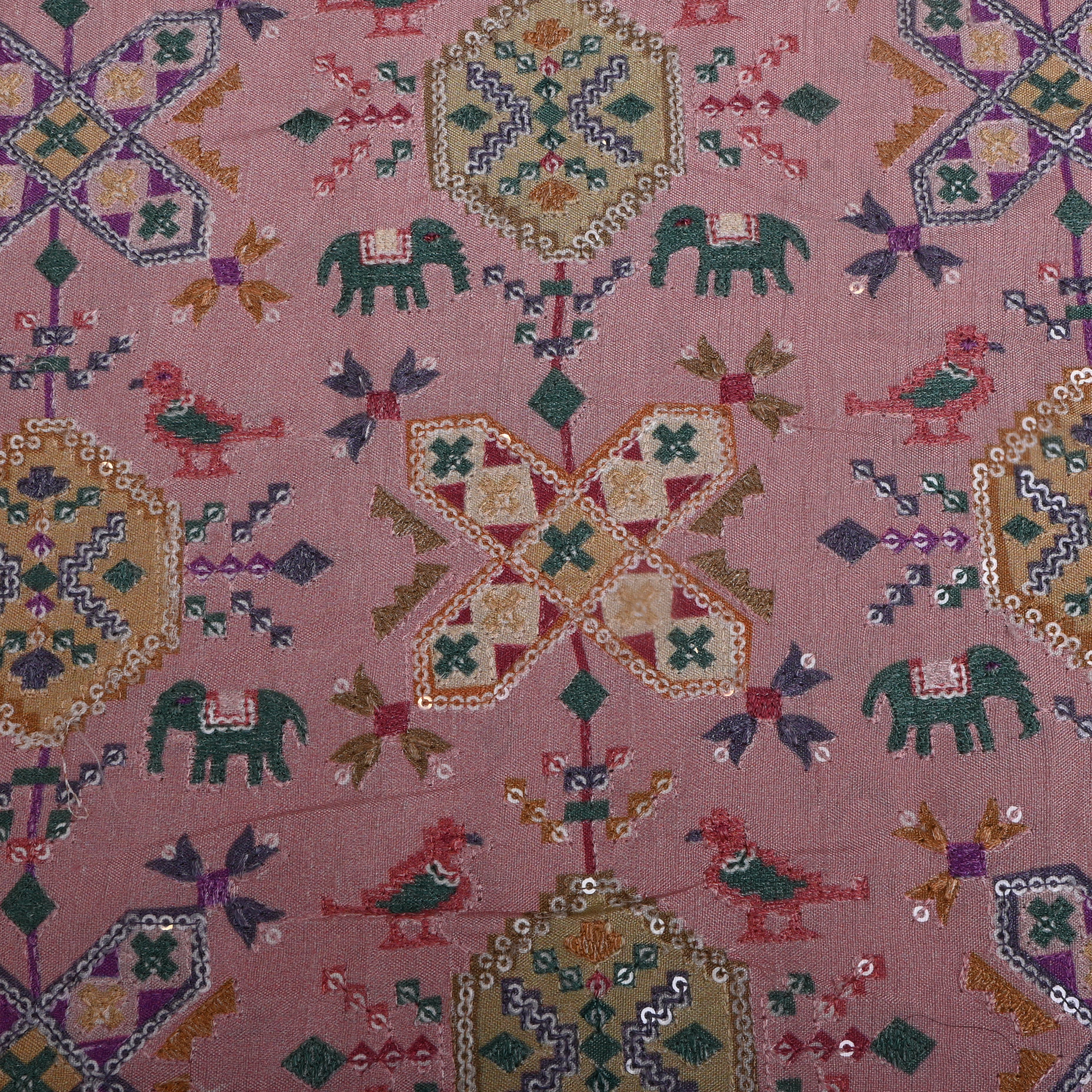 Soft Pink Patola Silk Fabric