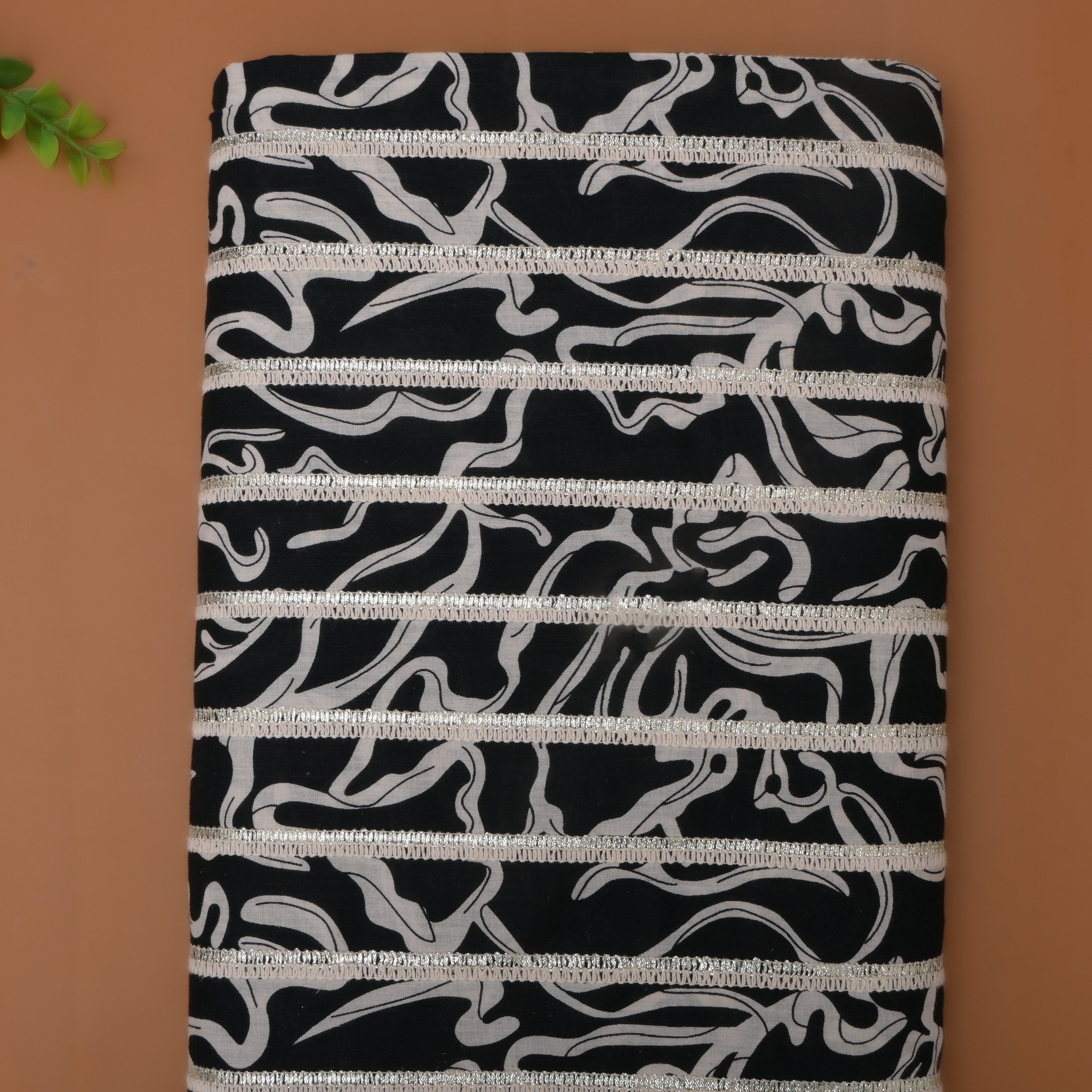 Black And White Printed Cotton Fabric