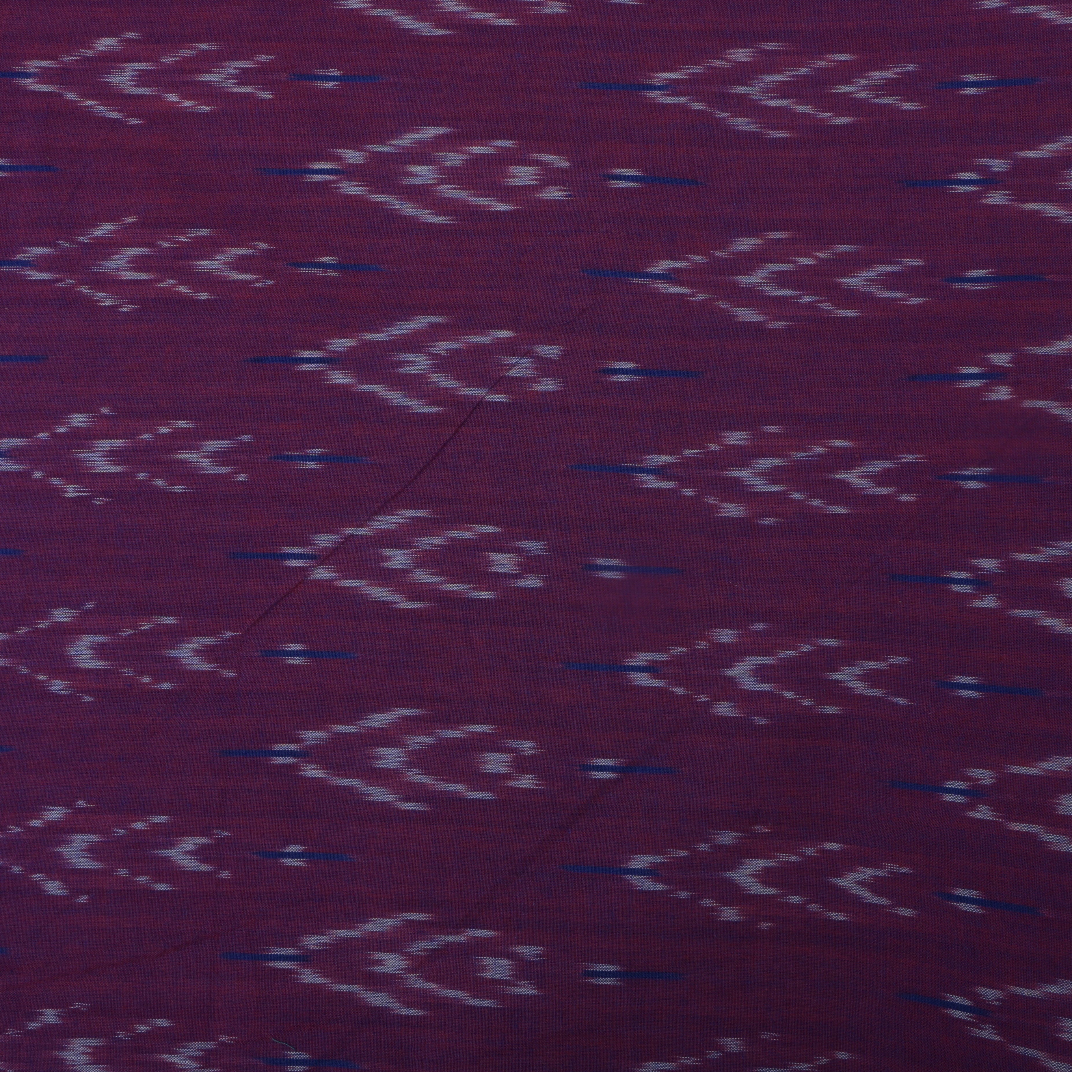 Plum Purple Ikat Cotton Fabric