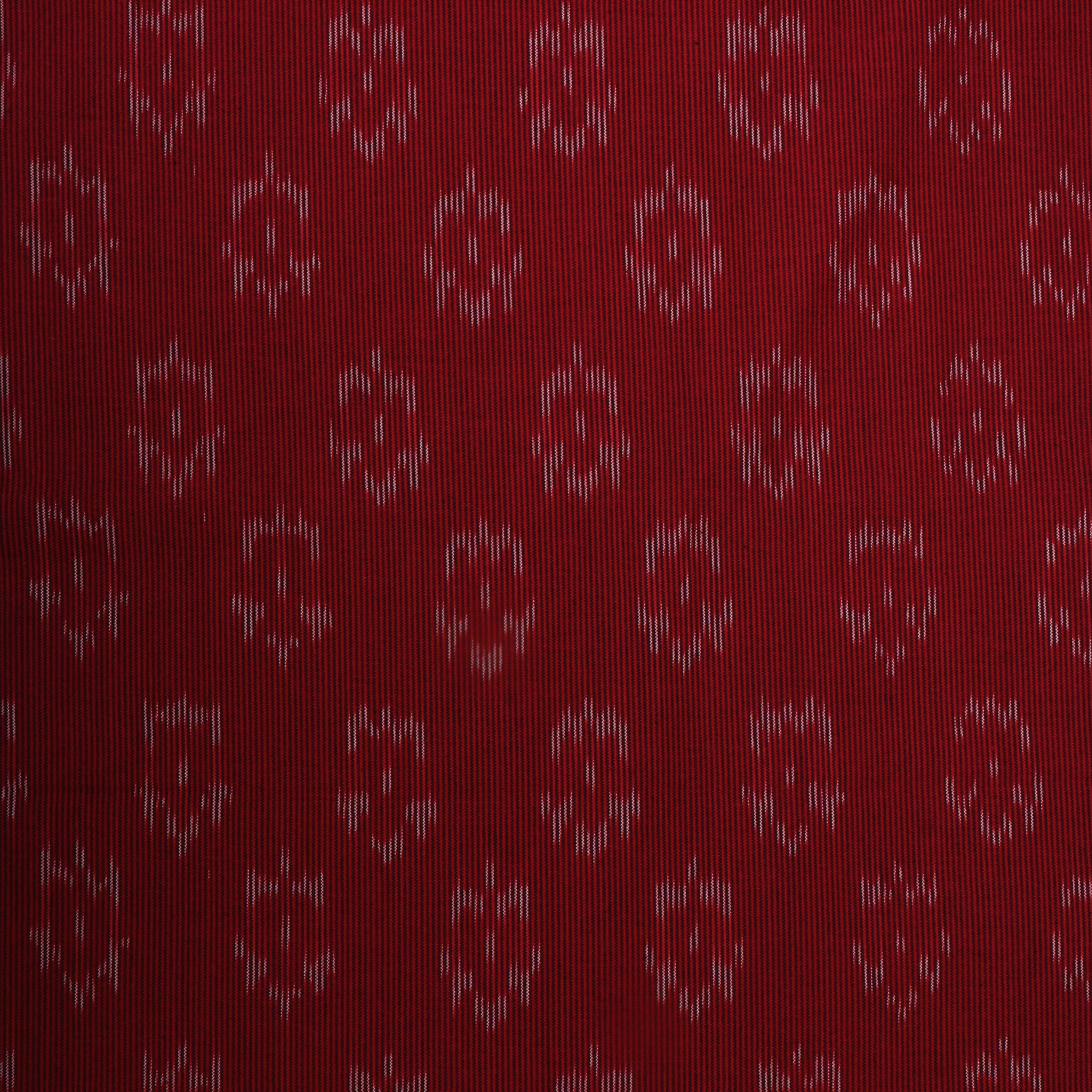 Reddish Maroon Ikat Cotton Fabric