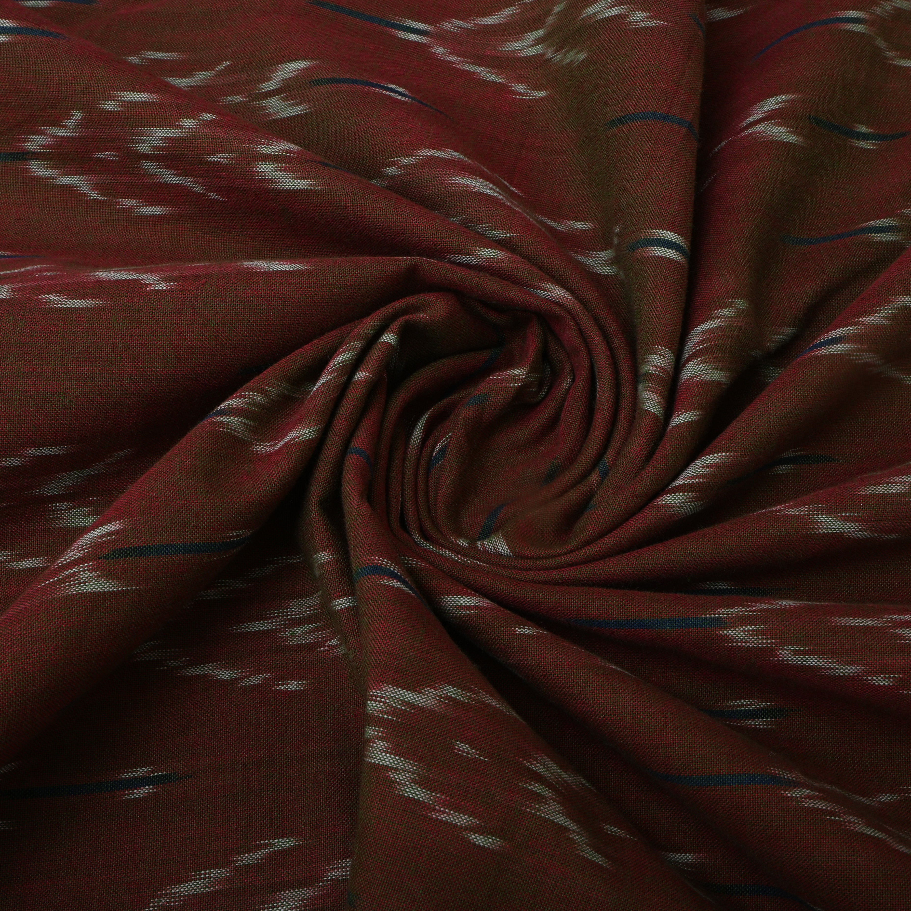 Earthy Brown Ikat Cotton Fabric