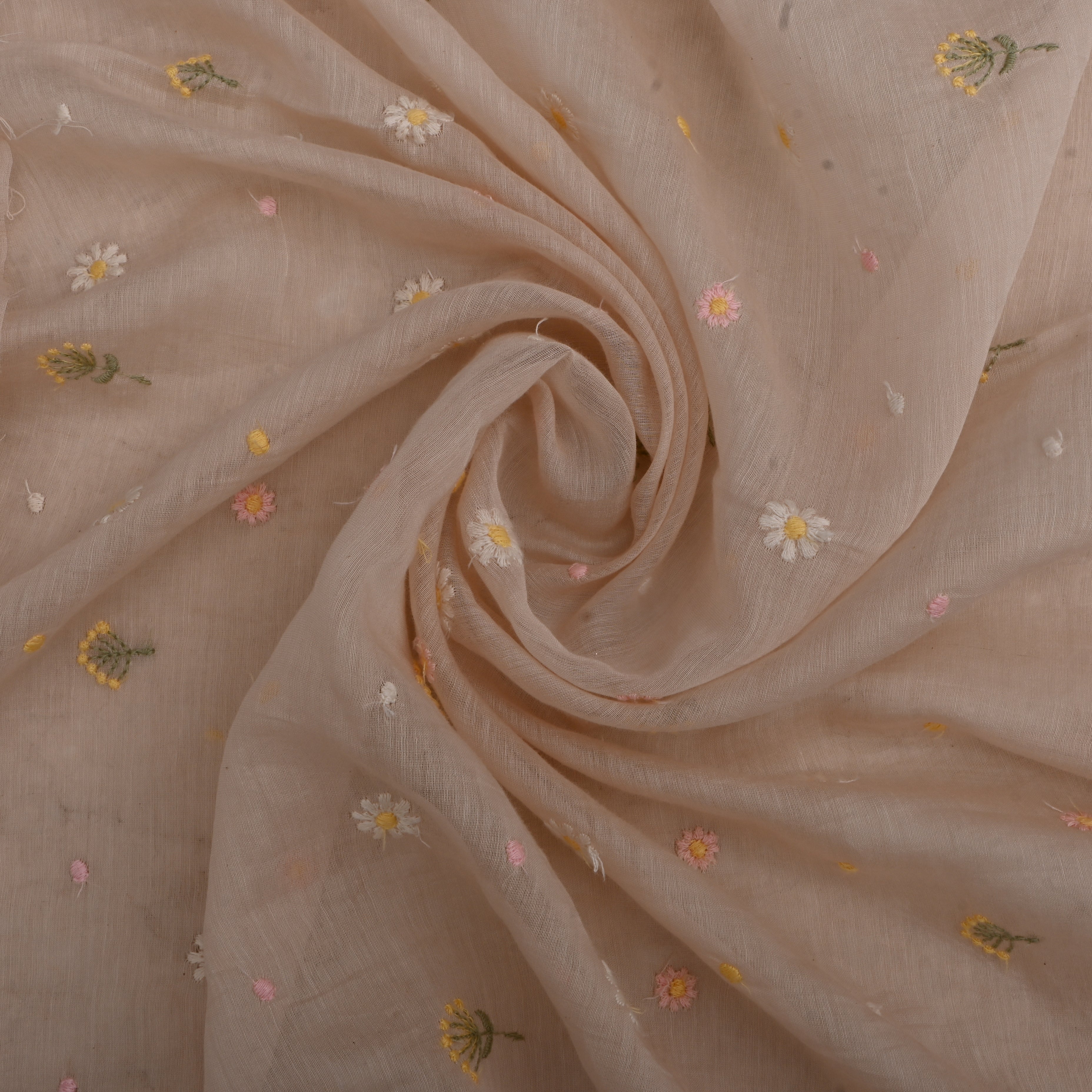 Desert Sand Chanderi Fabric With Embroidery Butti'S