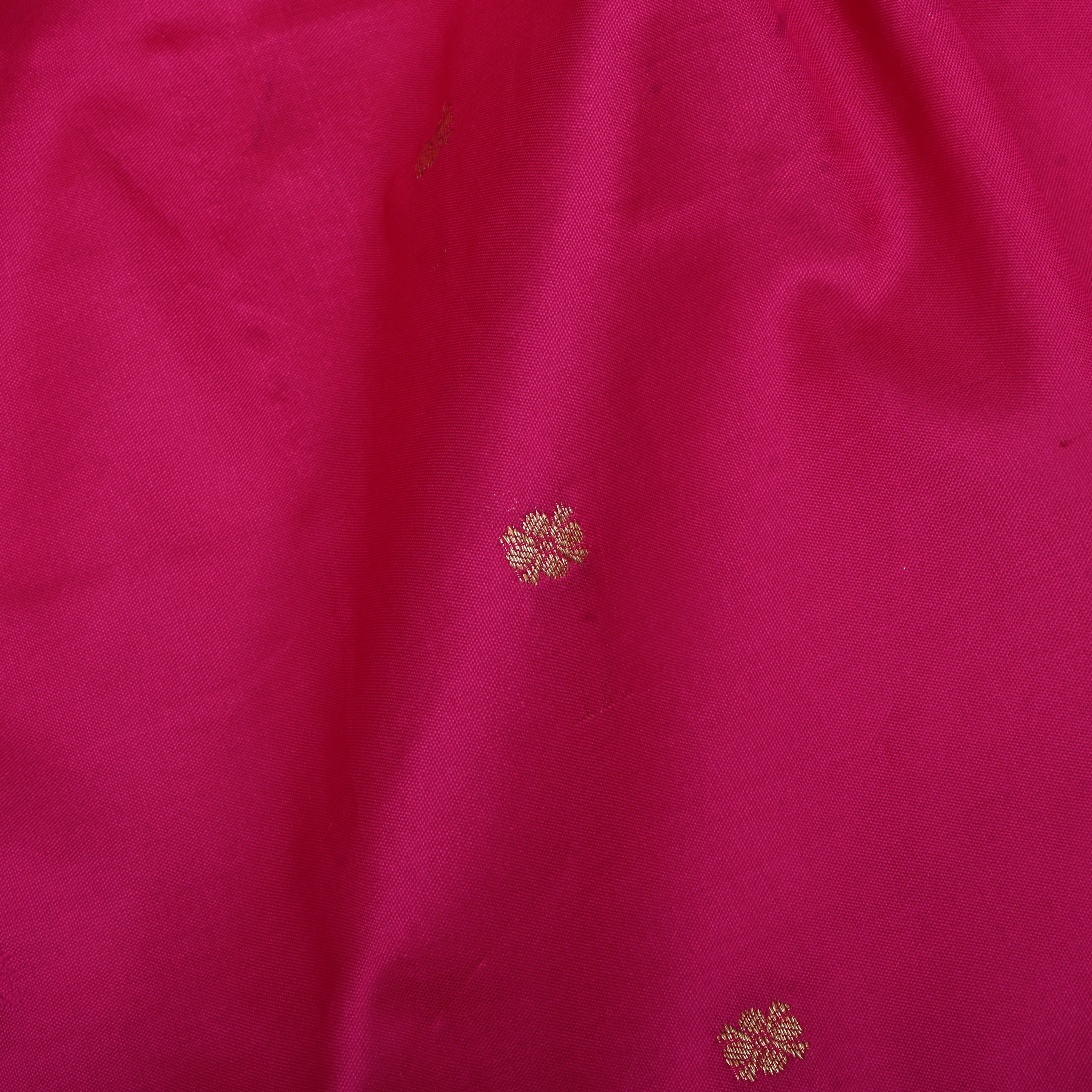 Hot Pink Silk Fabric With Kanchi Border