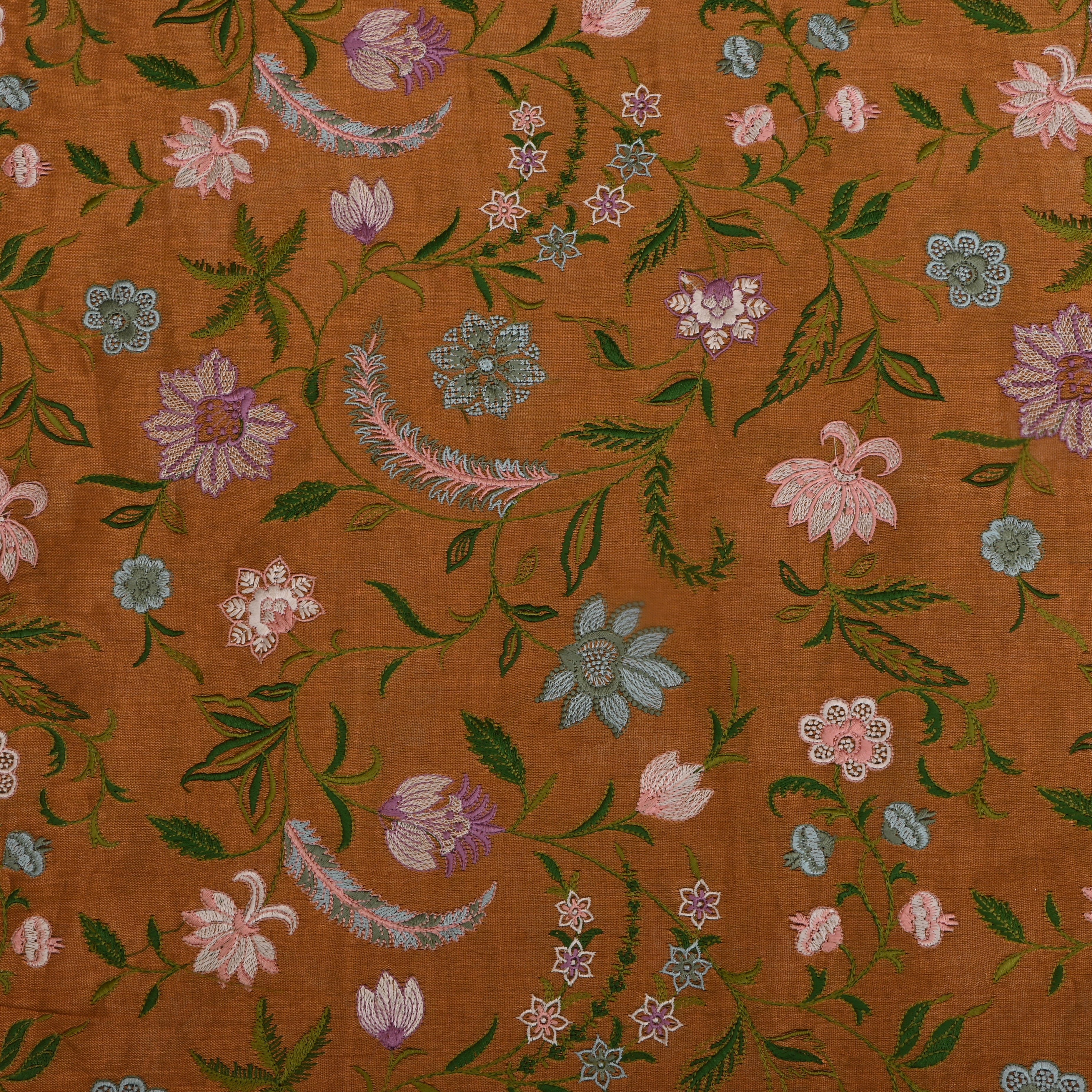 Bright Gold Kanjivaram Tissue Fabric With Embroidery