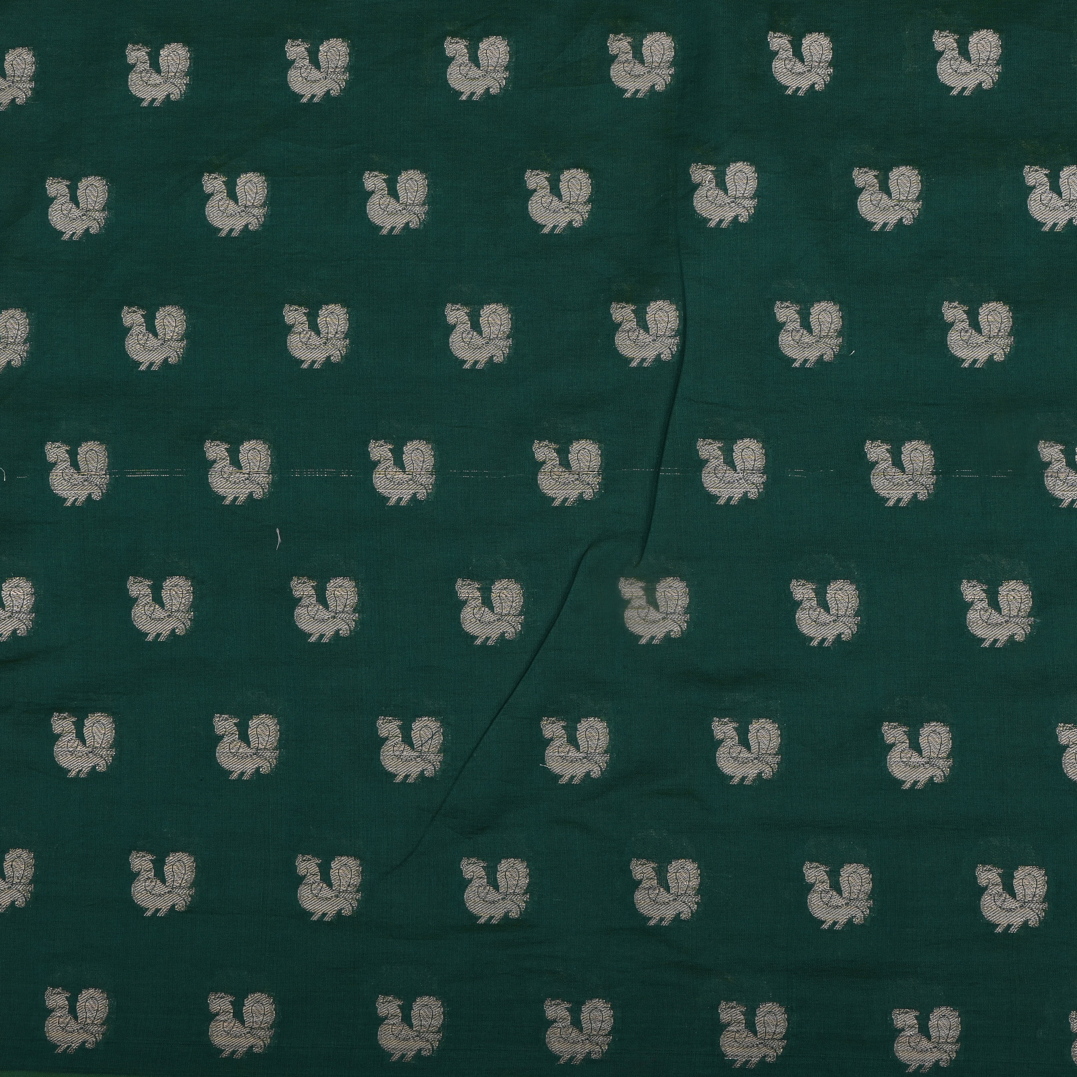 Bottle Green Banarasi Fabric With Golden Butti'S