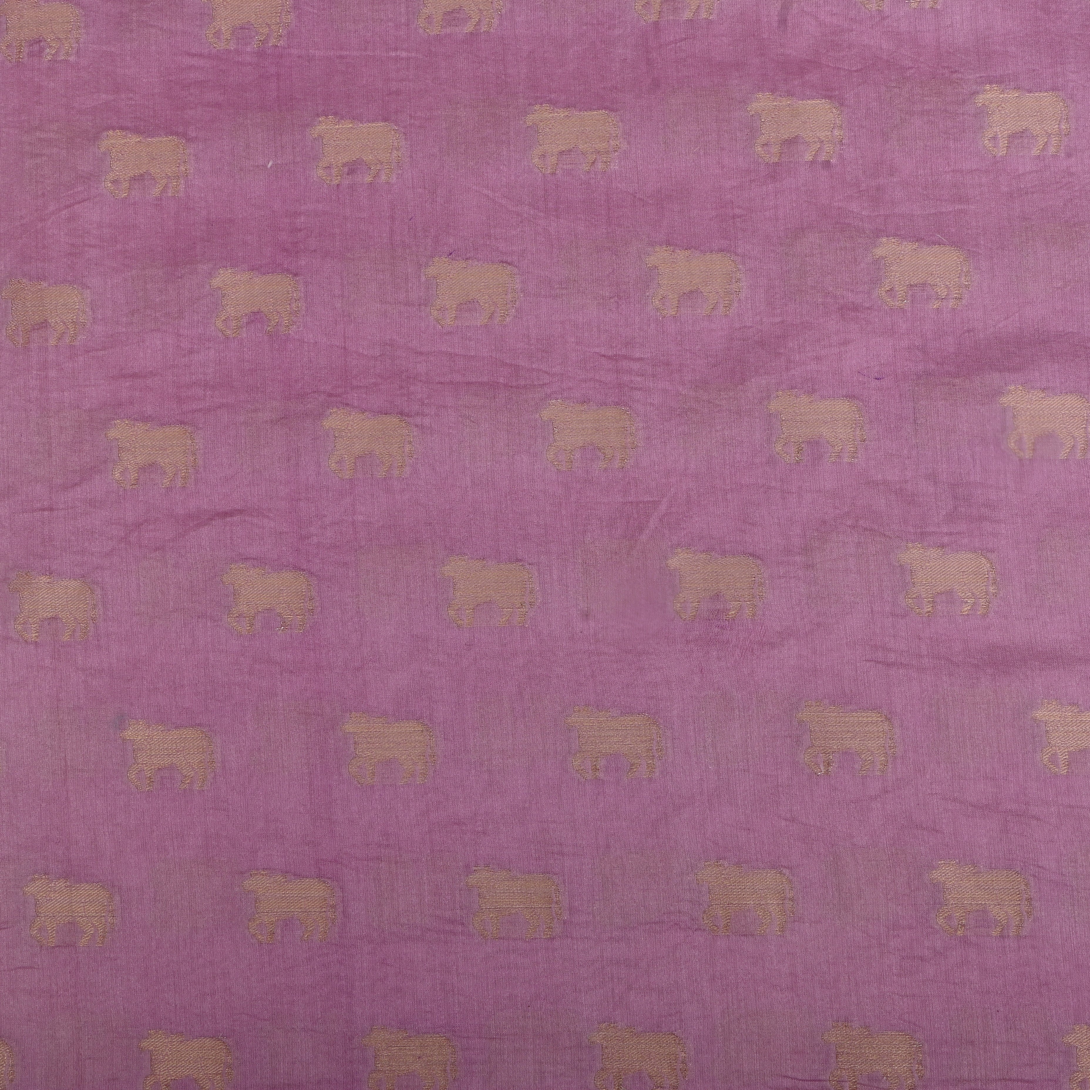 Watermelon Pink Banarasi Fabric With Golden Butti'S