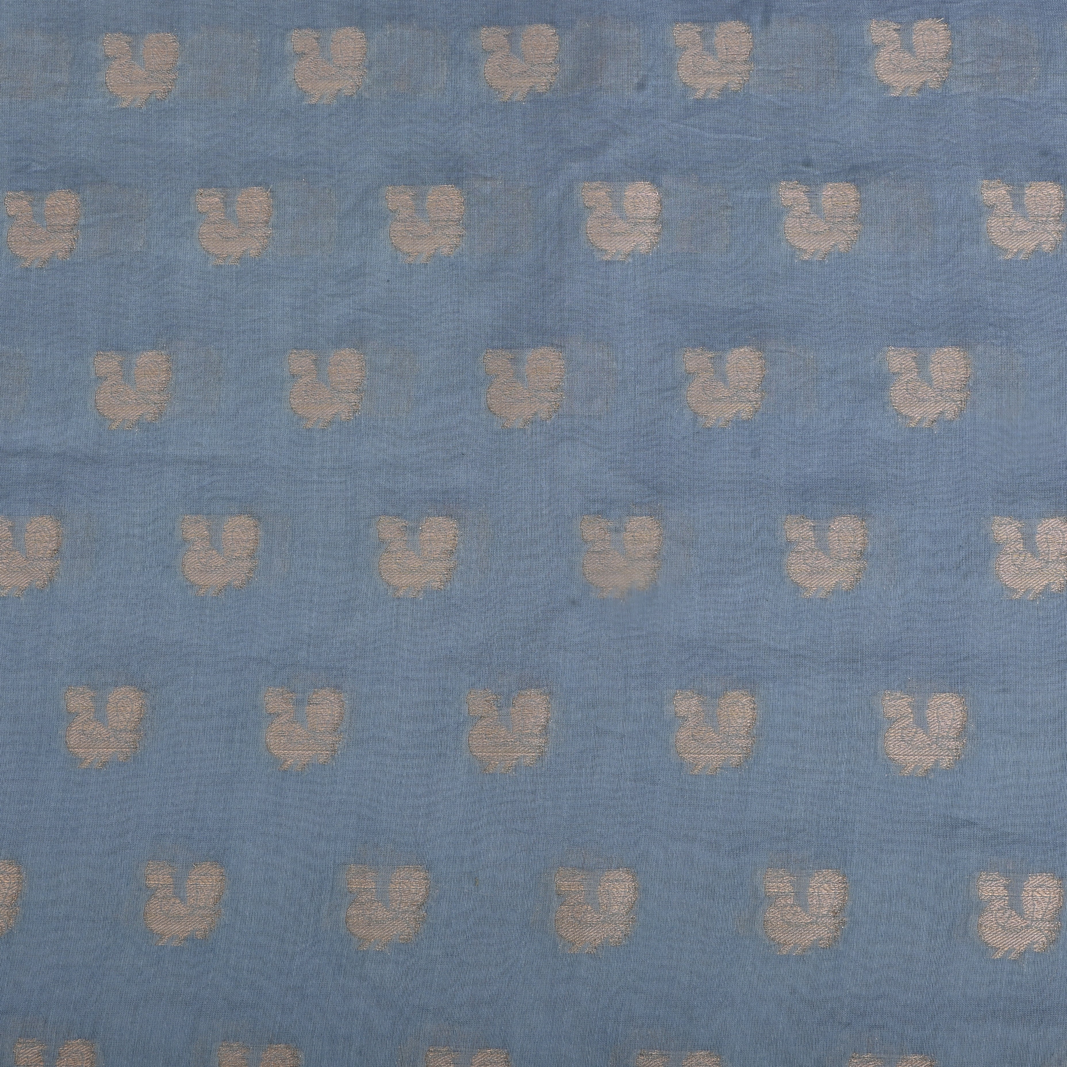 Slate Grey Banarasi Fabric With Golden Butti'S