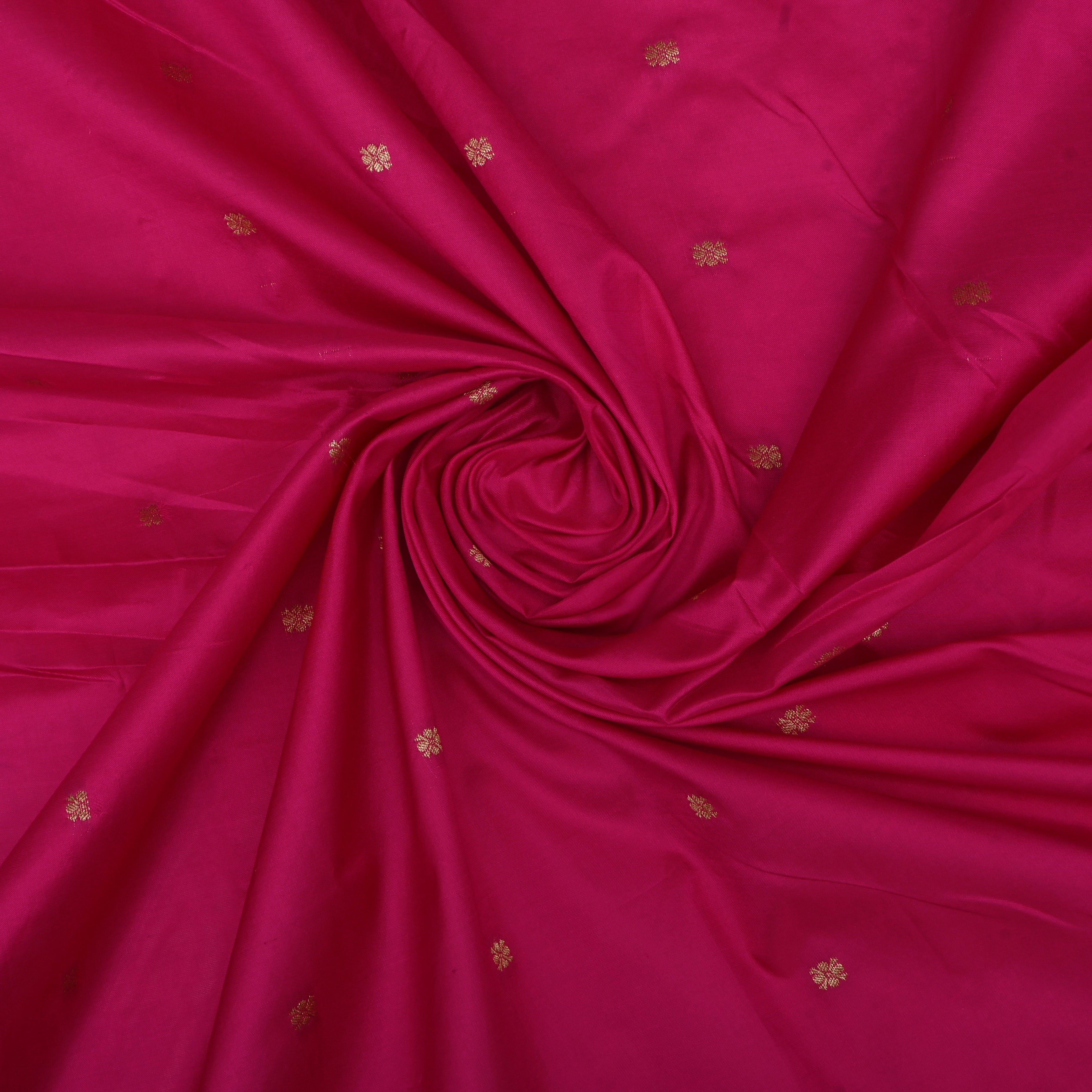 Hot Pink Silk Fabric With Kanchi Border