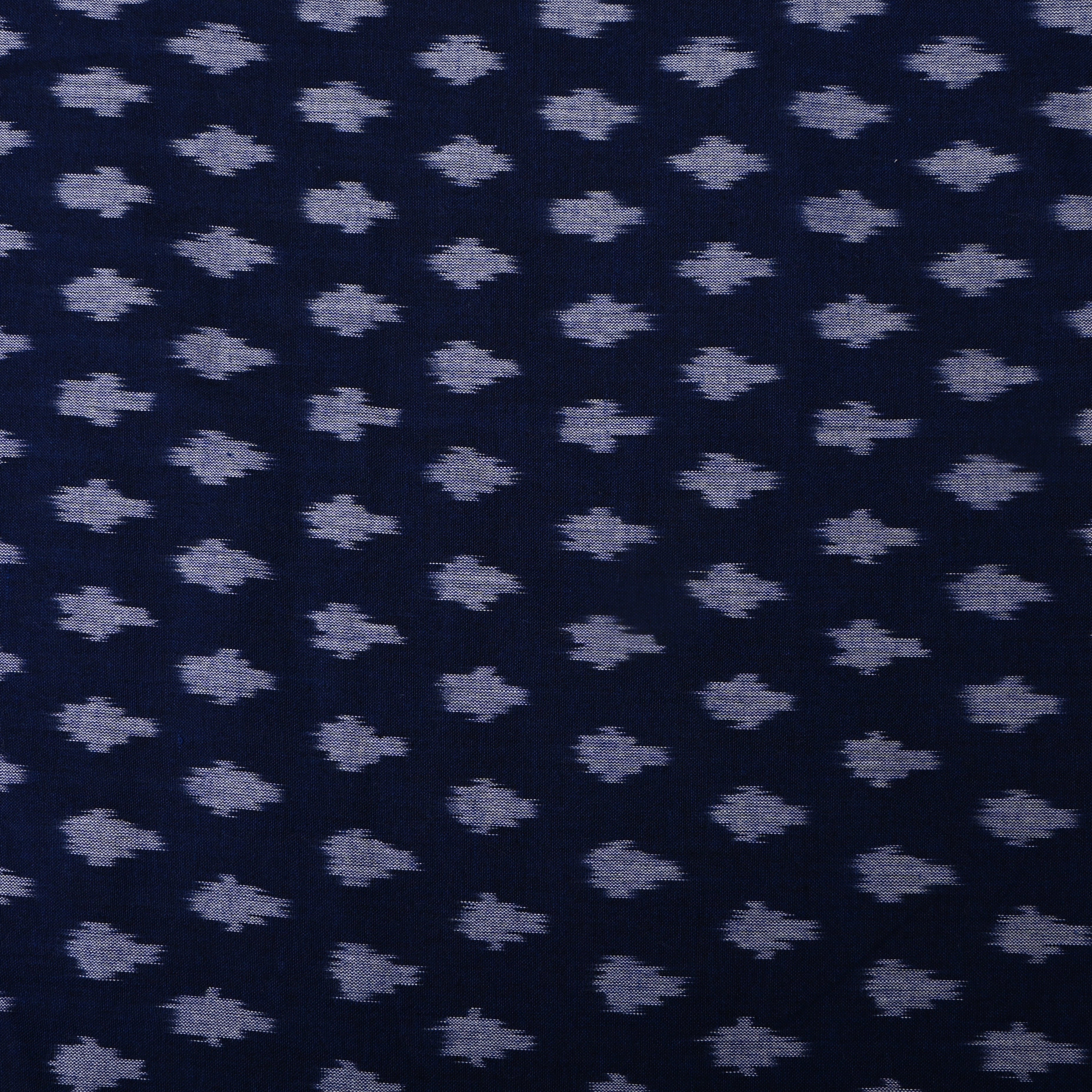 Navy Blue Ikat Cotton Fabric