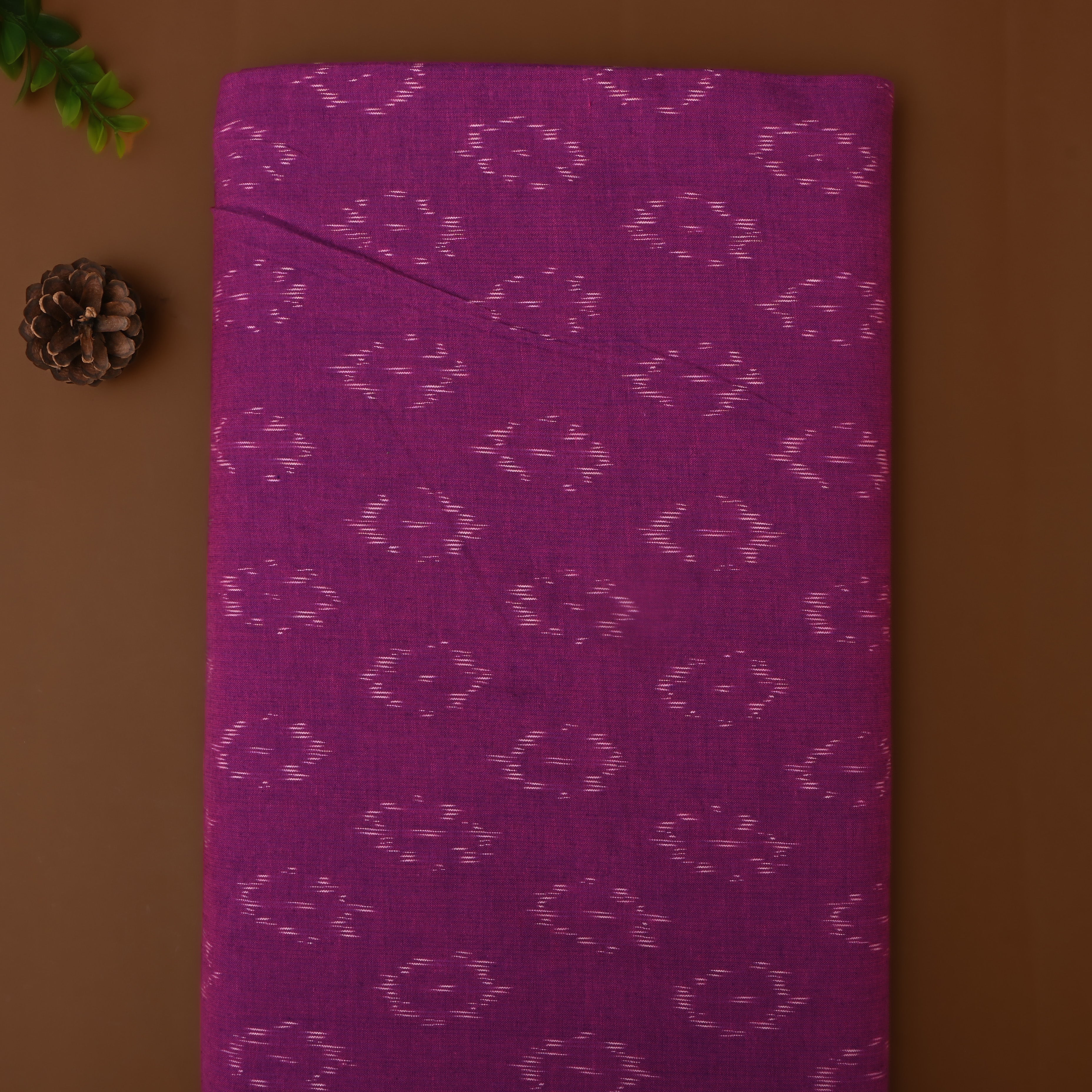 Magenta Purple Ikat Cotton Fabric