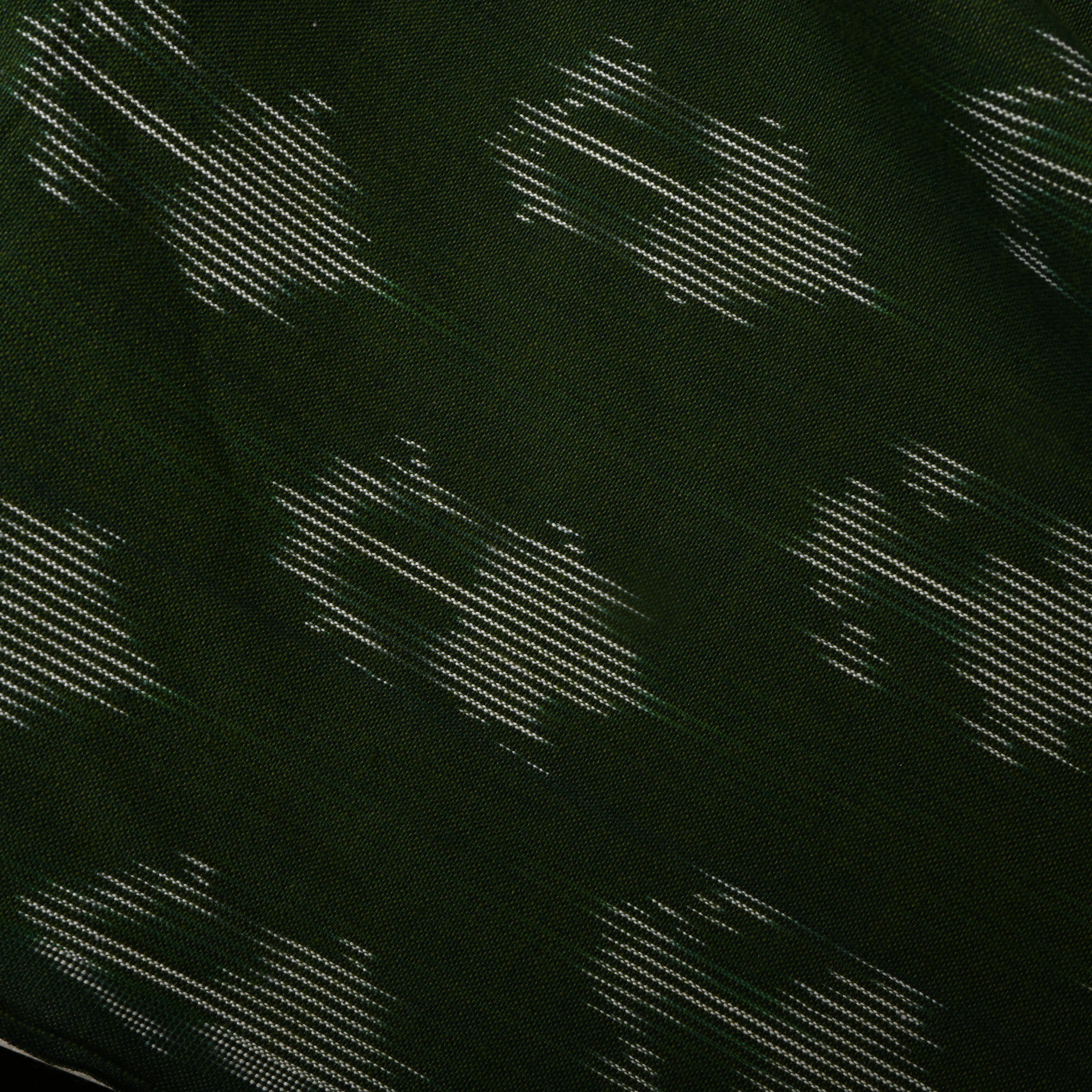 Dark Green Floral Ikat Cotton Fabric