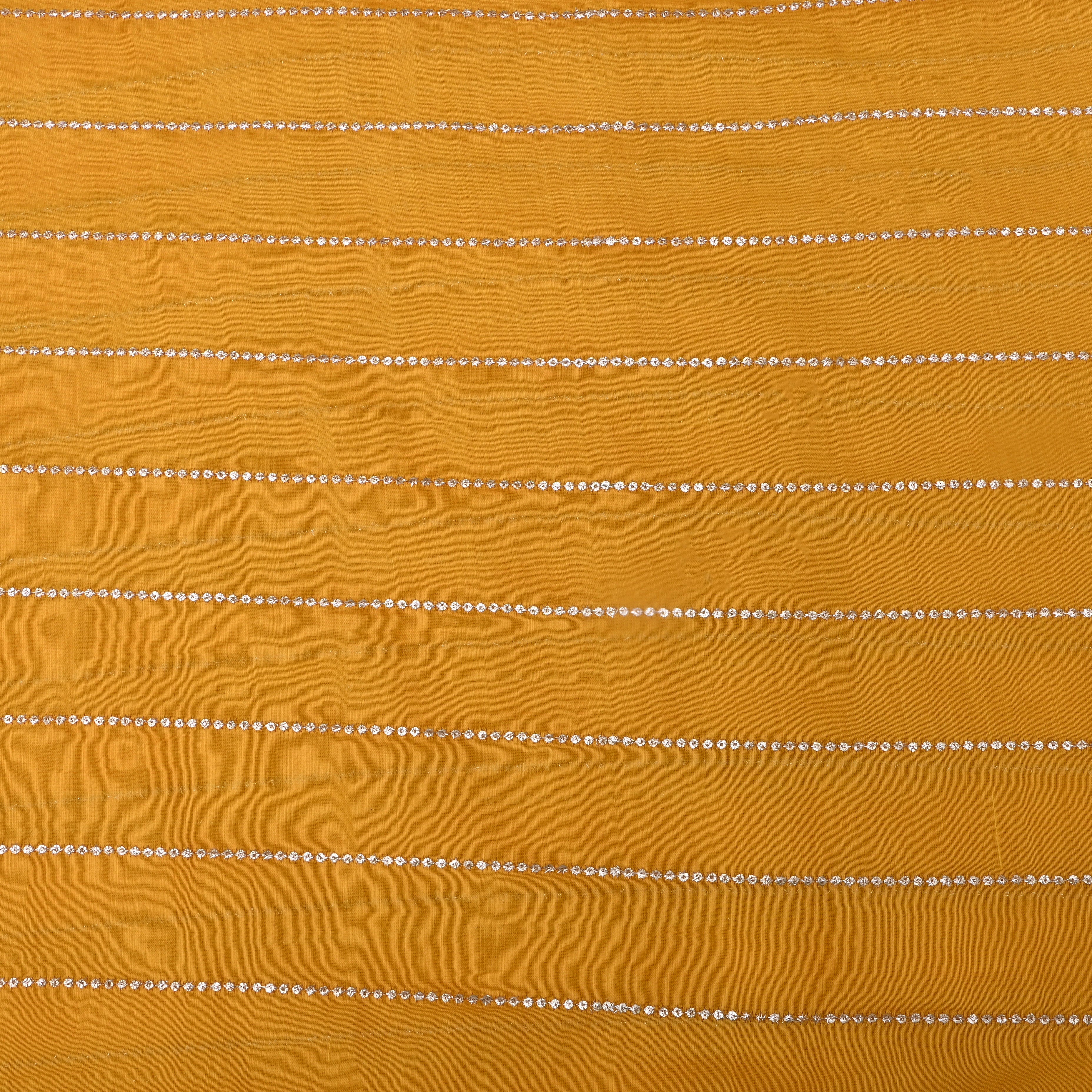 Sun Yellow Sequin Embroidered Chanderi Fabric
