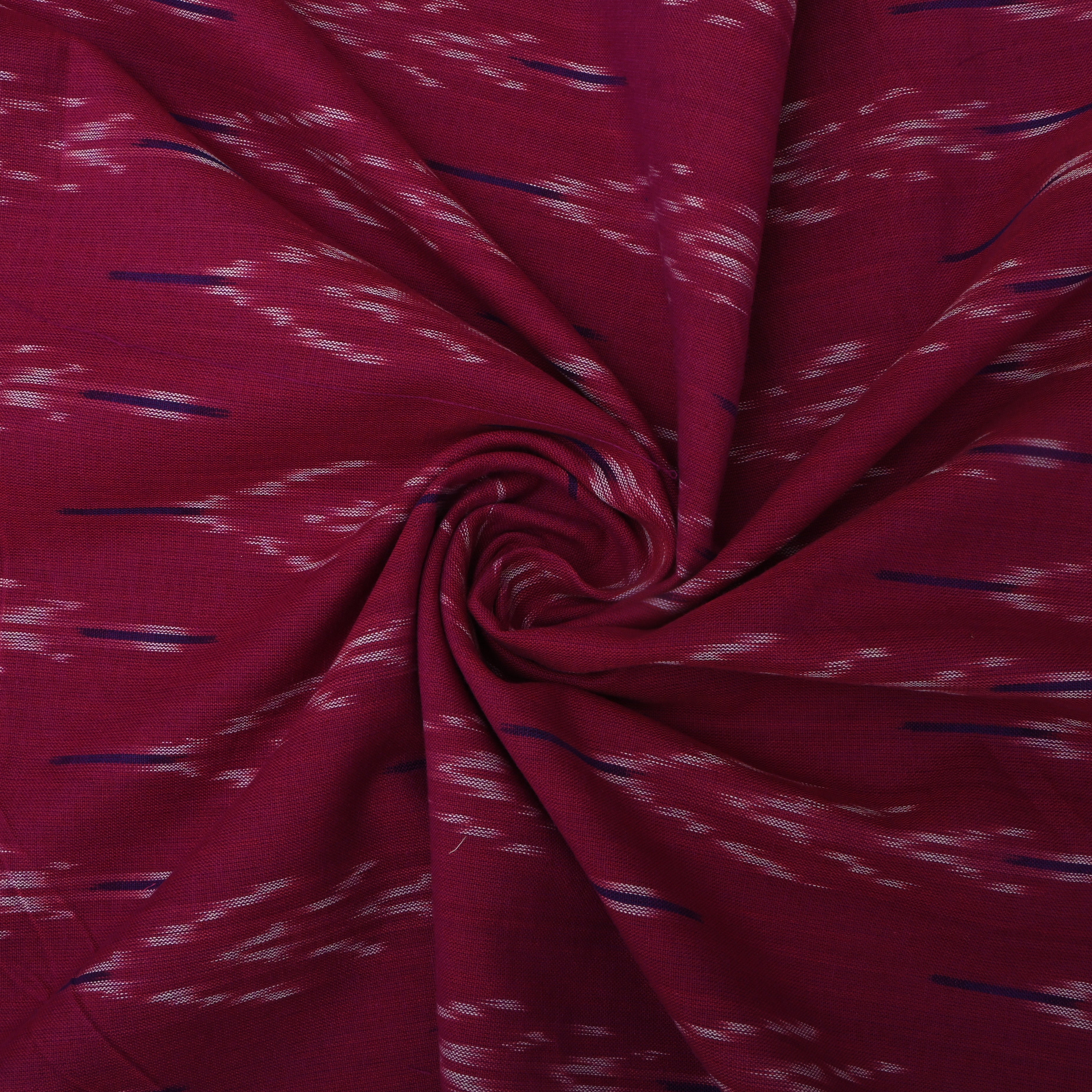 Dark Pink Floral Ikat Cotton Fabric