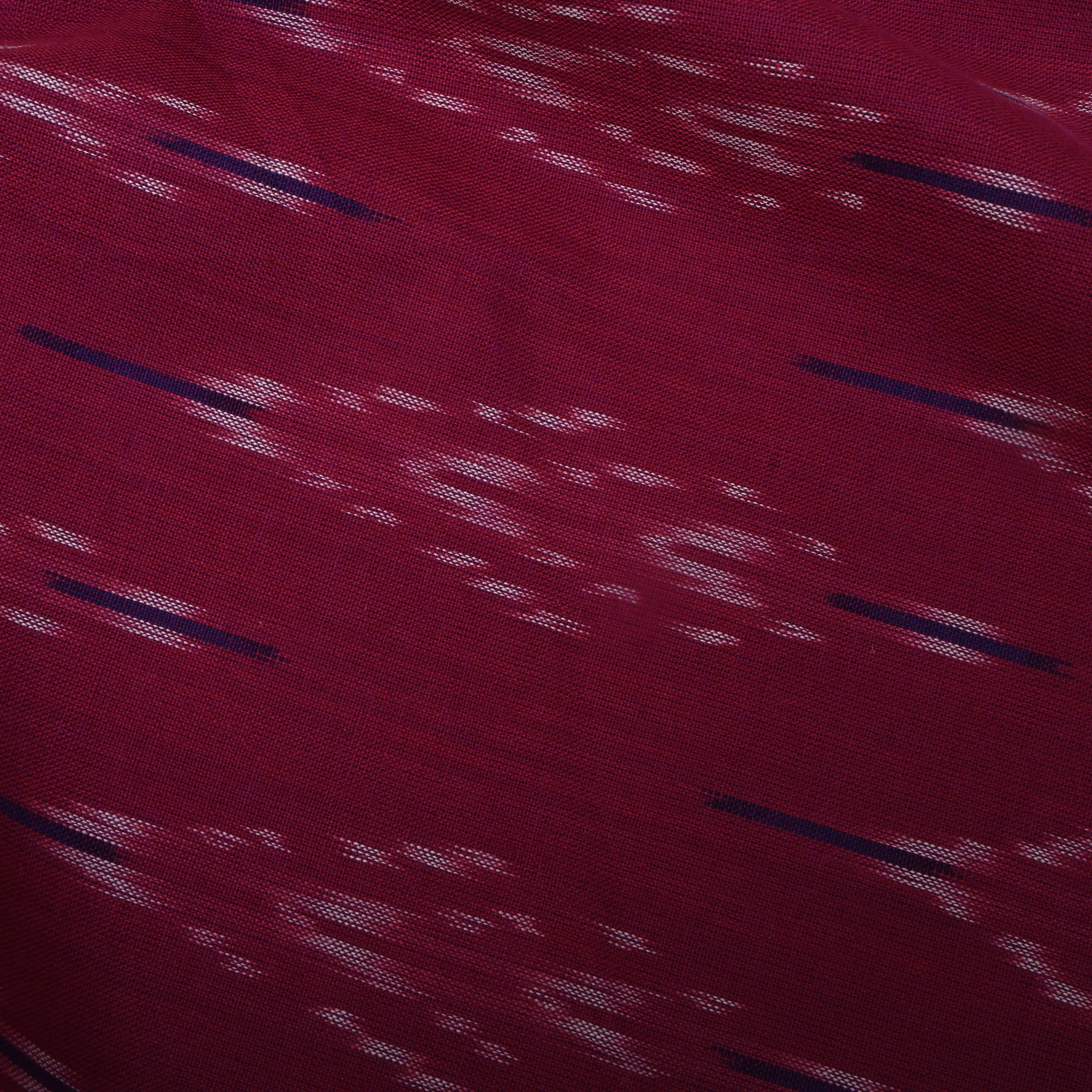 Dark Pink Floral Ikat Cotton Fabric
