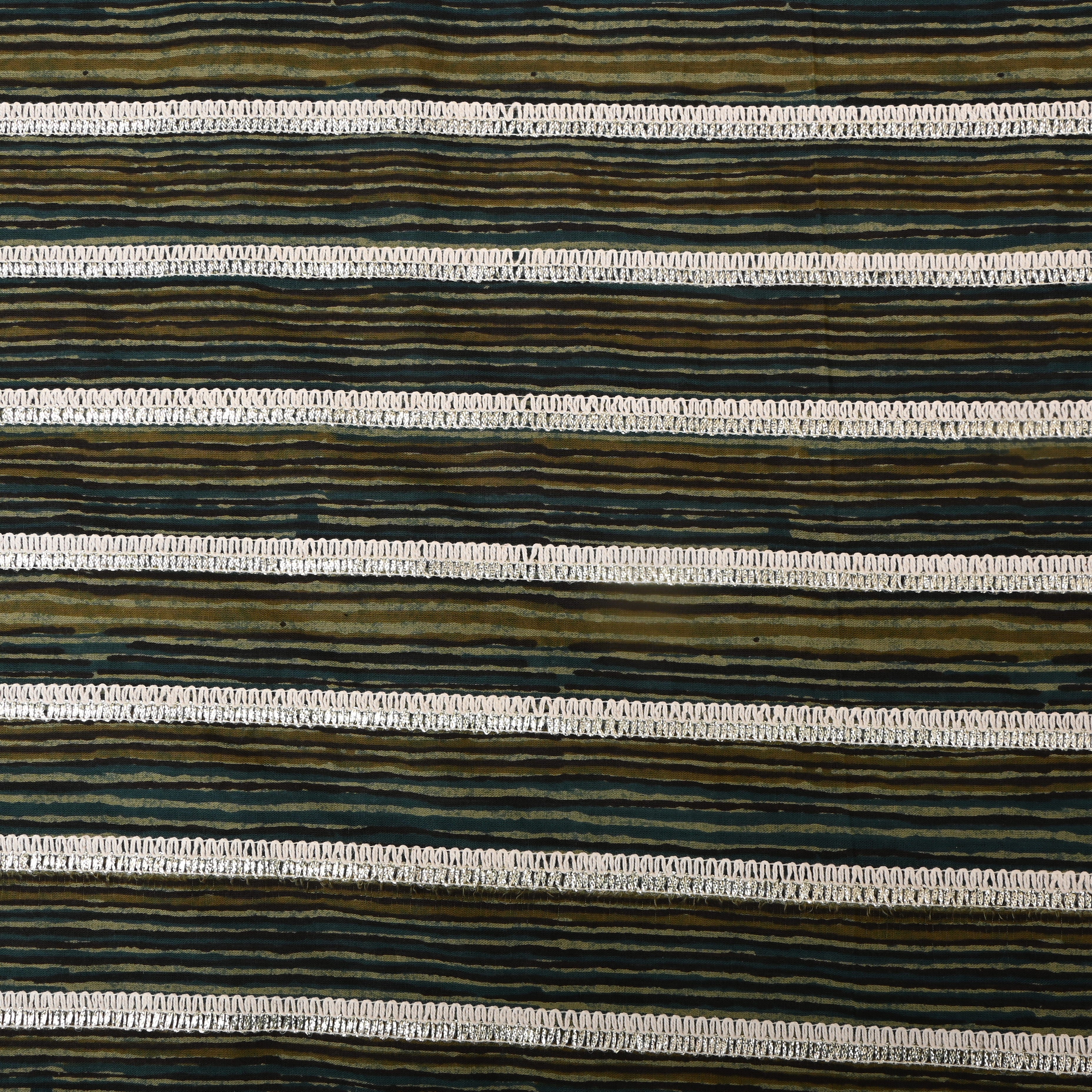Multicolour Stripes Printed Cotton Fabric
