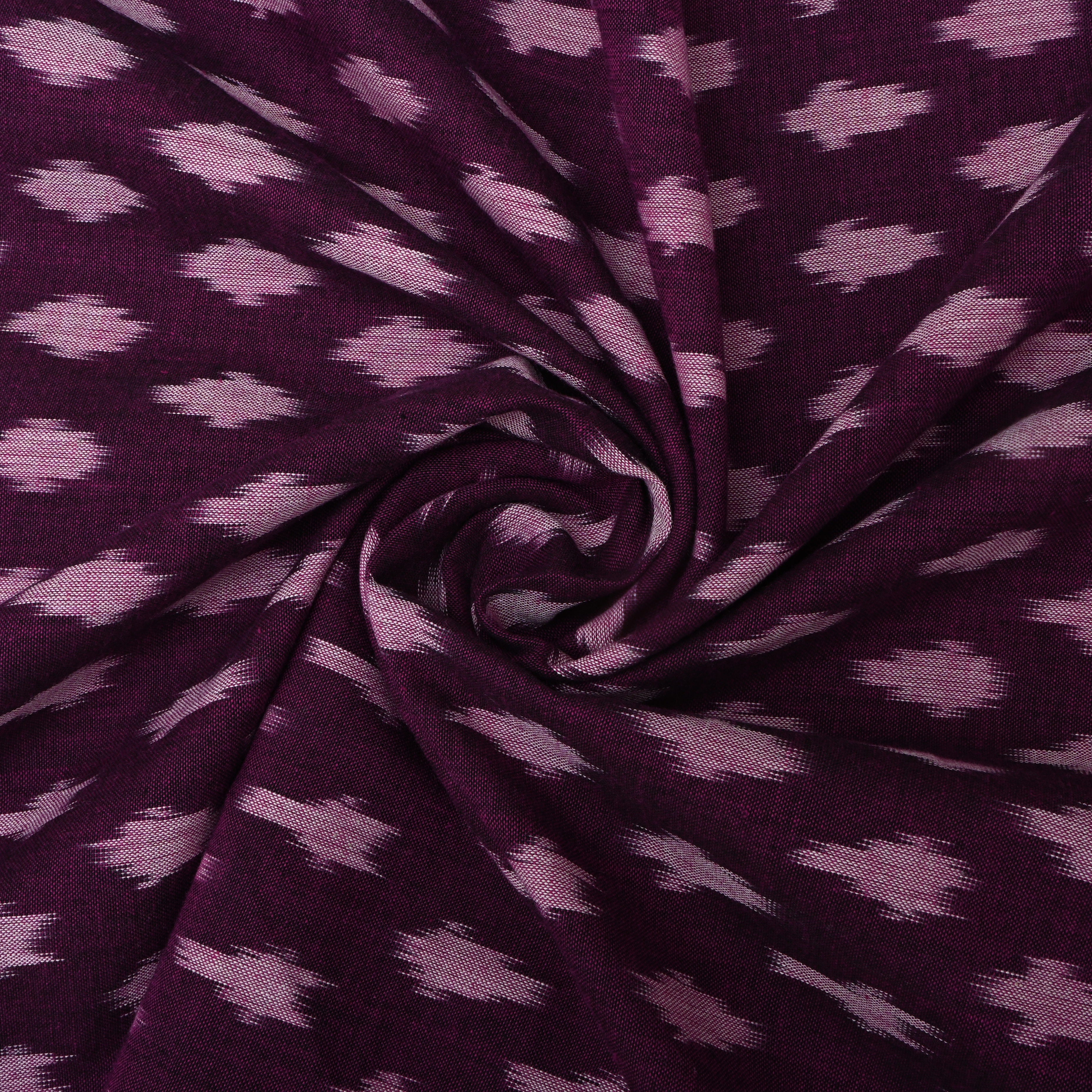 Dark Purple Ikat Cotton Fabric