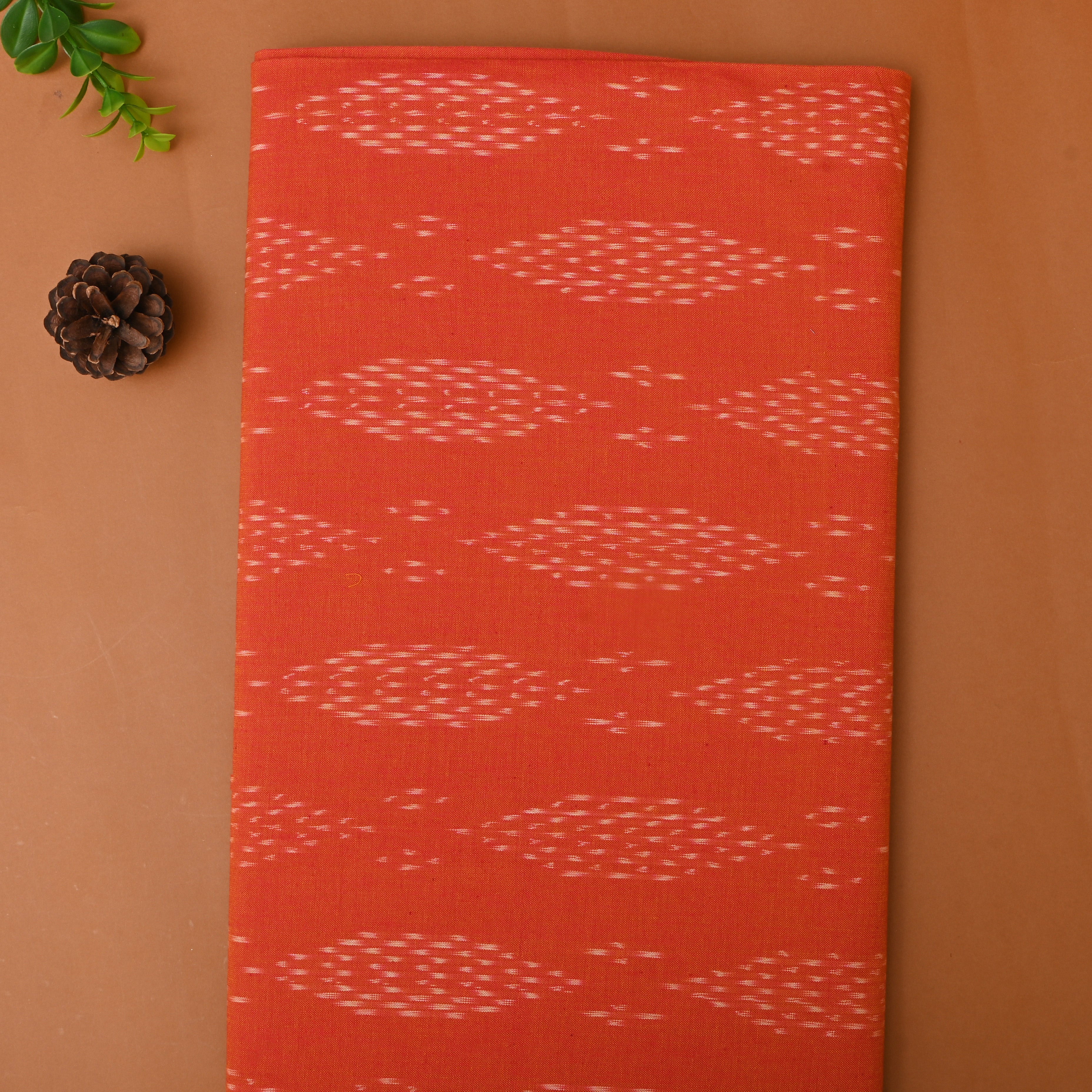 Orange Ikat Cotton Fabric