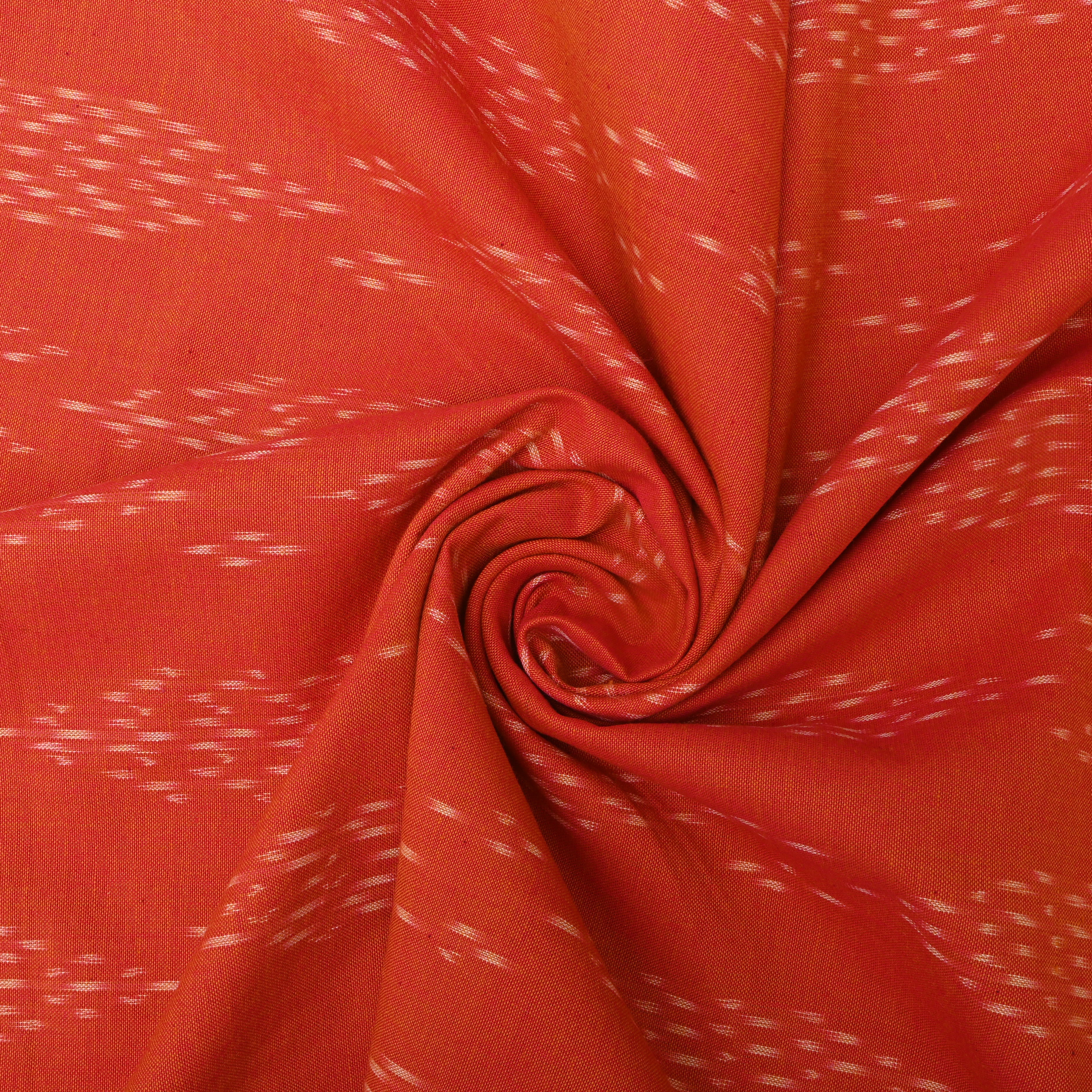 Orange Ikat Cotton Fabric