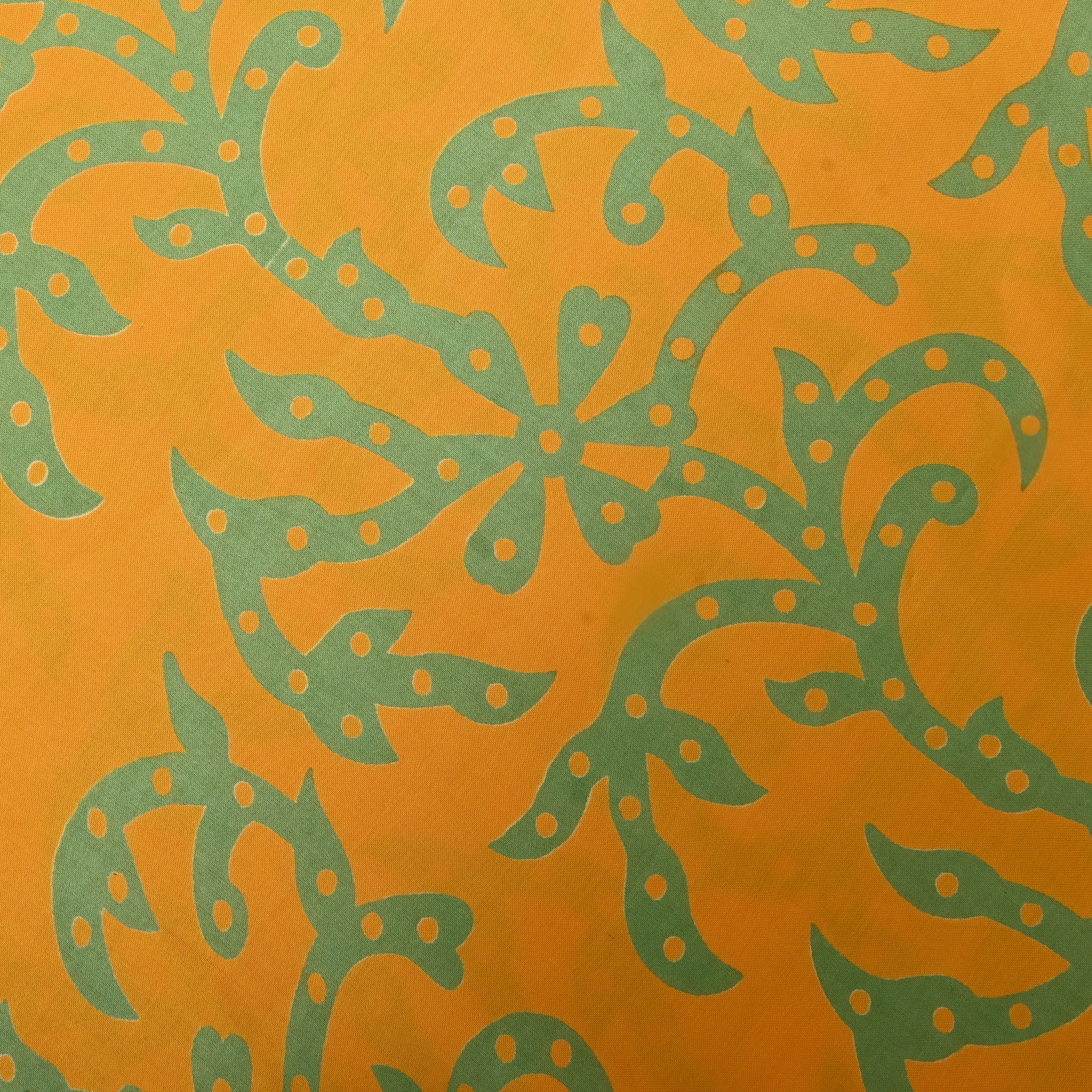 Cyber Yellow Floral Printed Satin Fabric