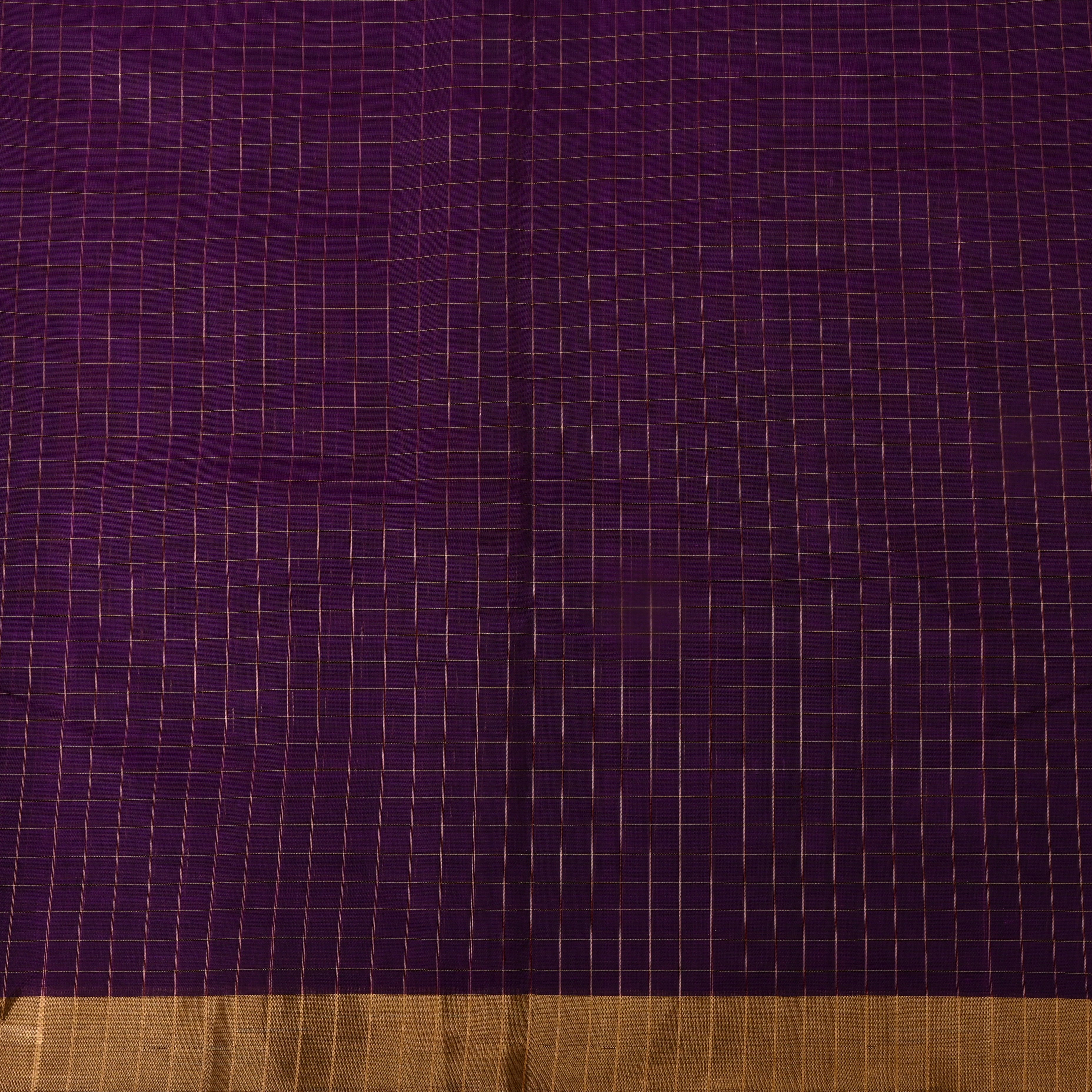 Deep Violet Silk Fabric With Zari Border