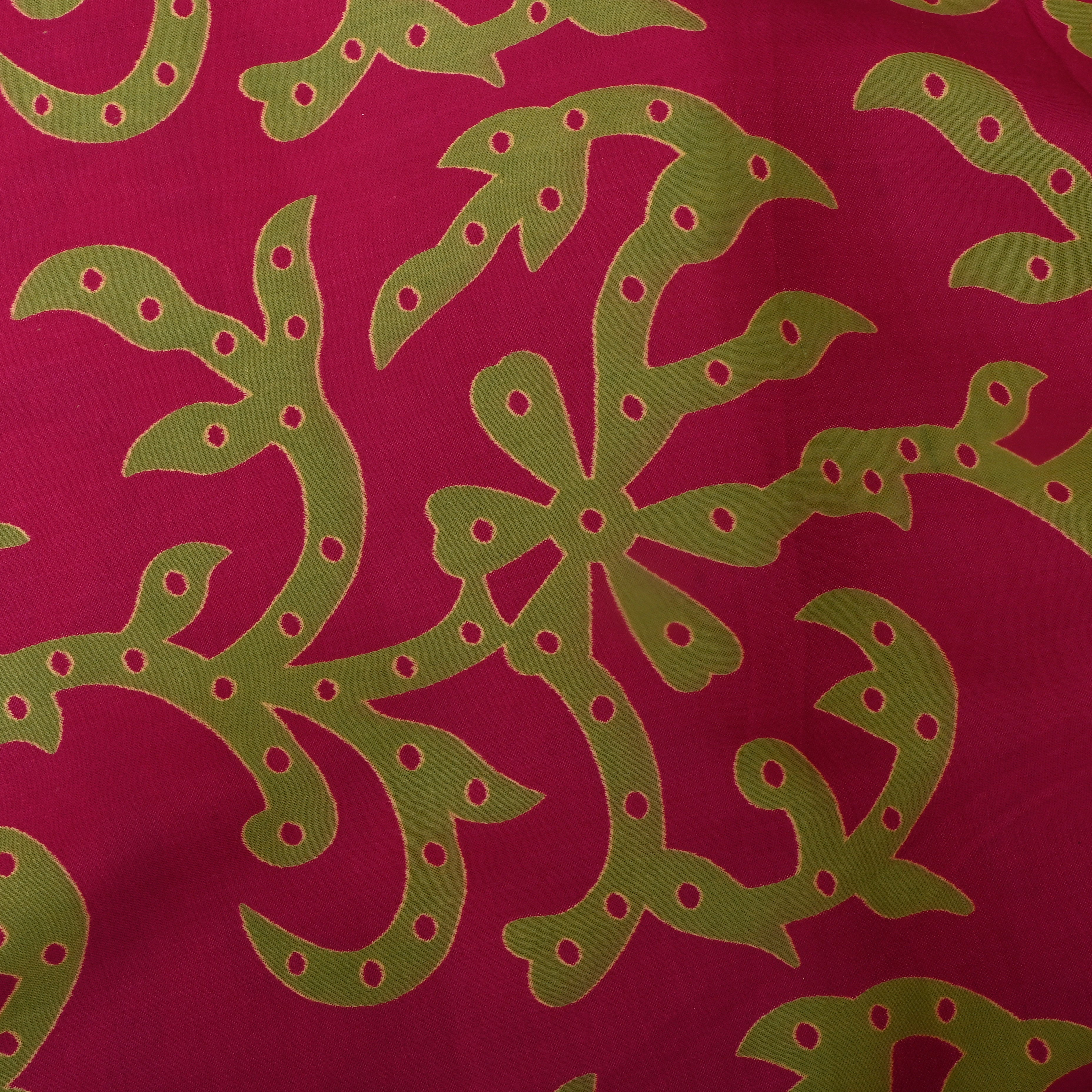 Punch Pink Floral Printed Satin Fabric