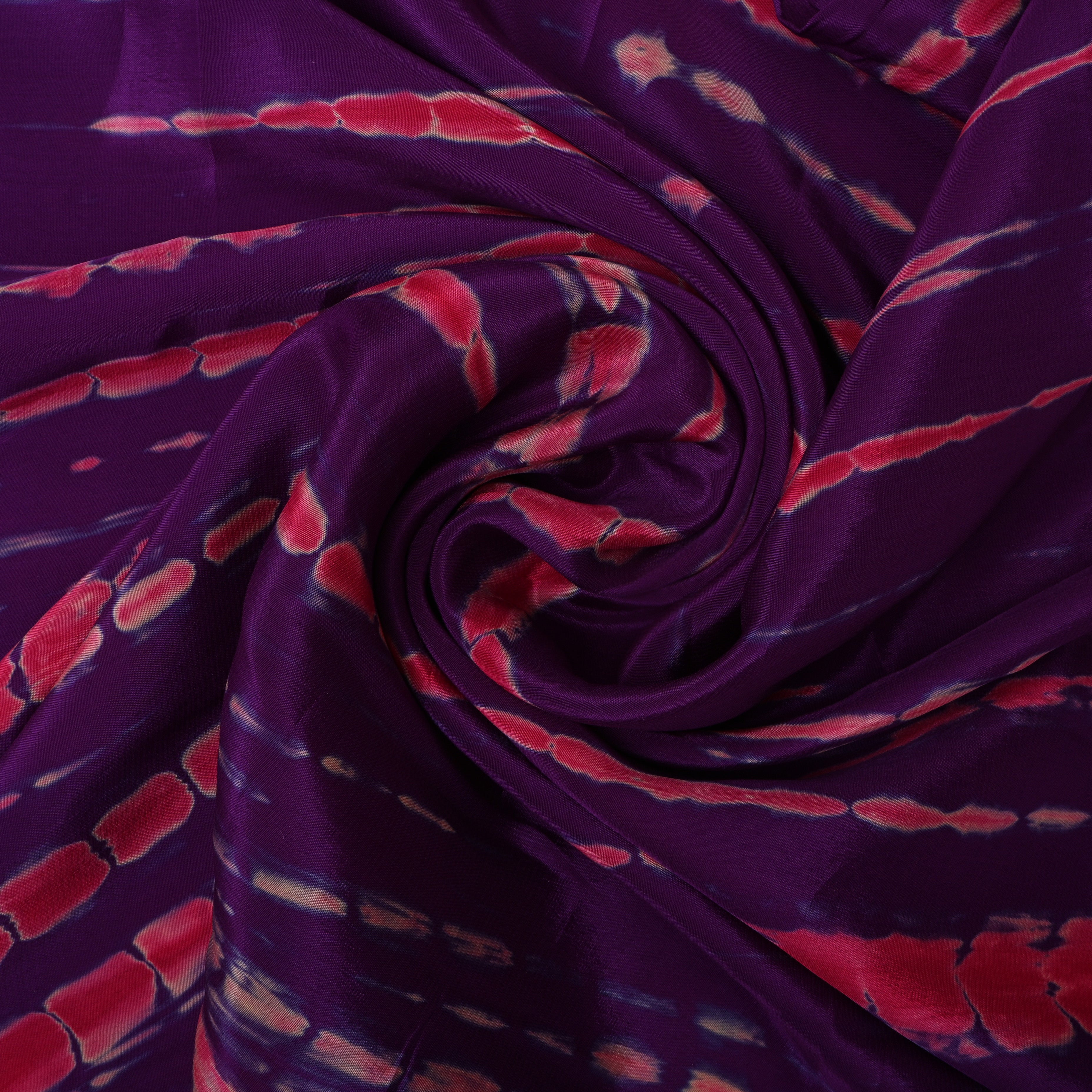 Violet Shibori Printed Satin Fabric