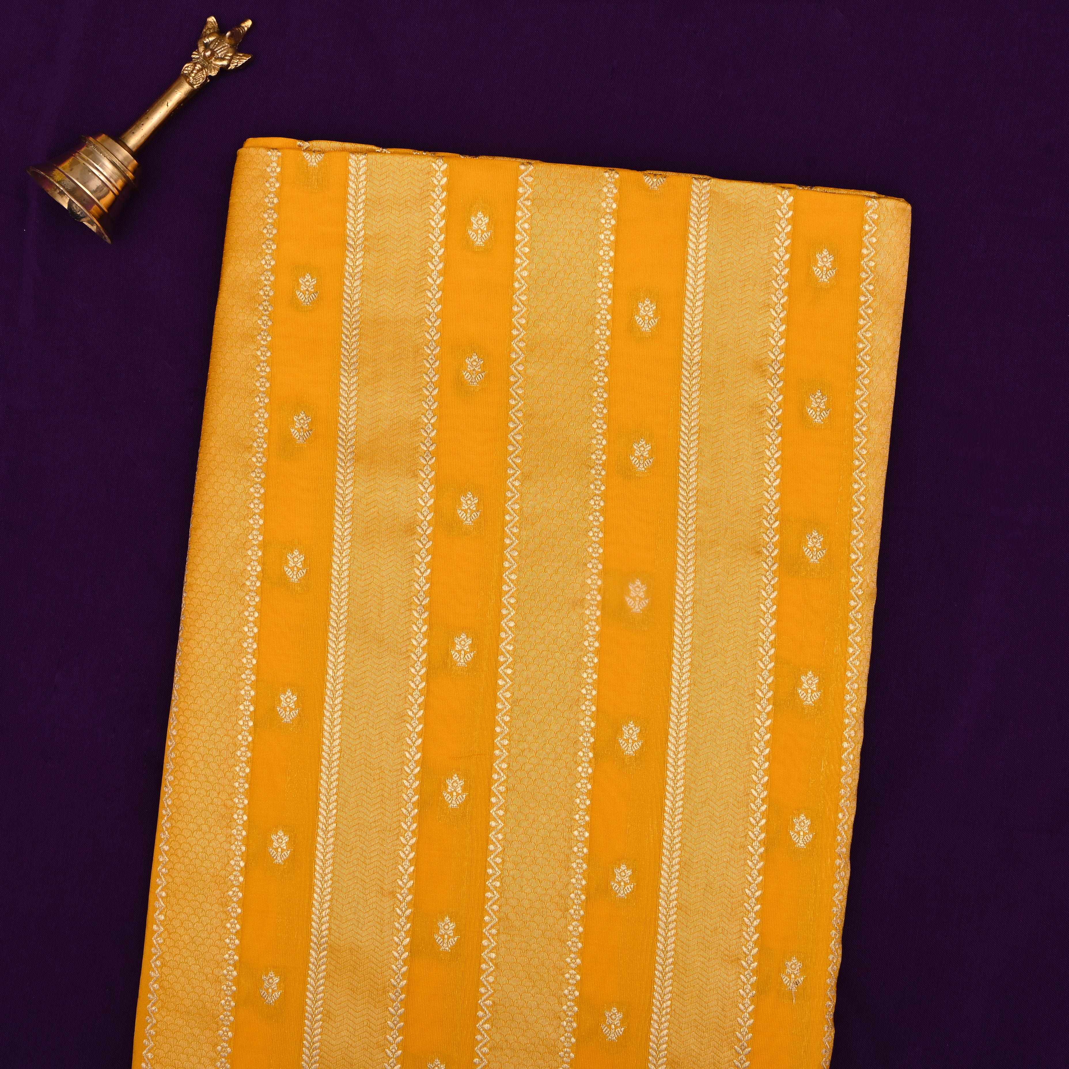 Yellow Jamawar Silk Fabric