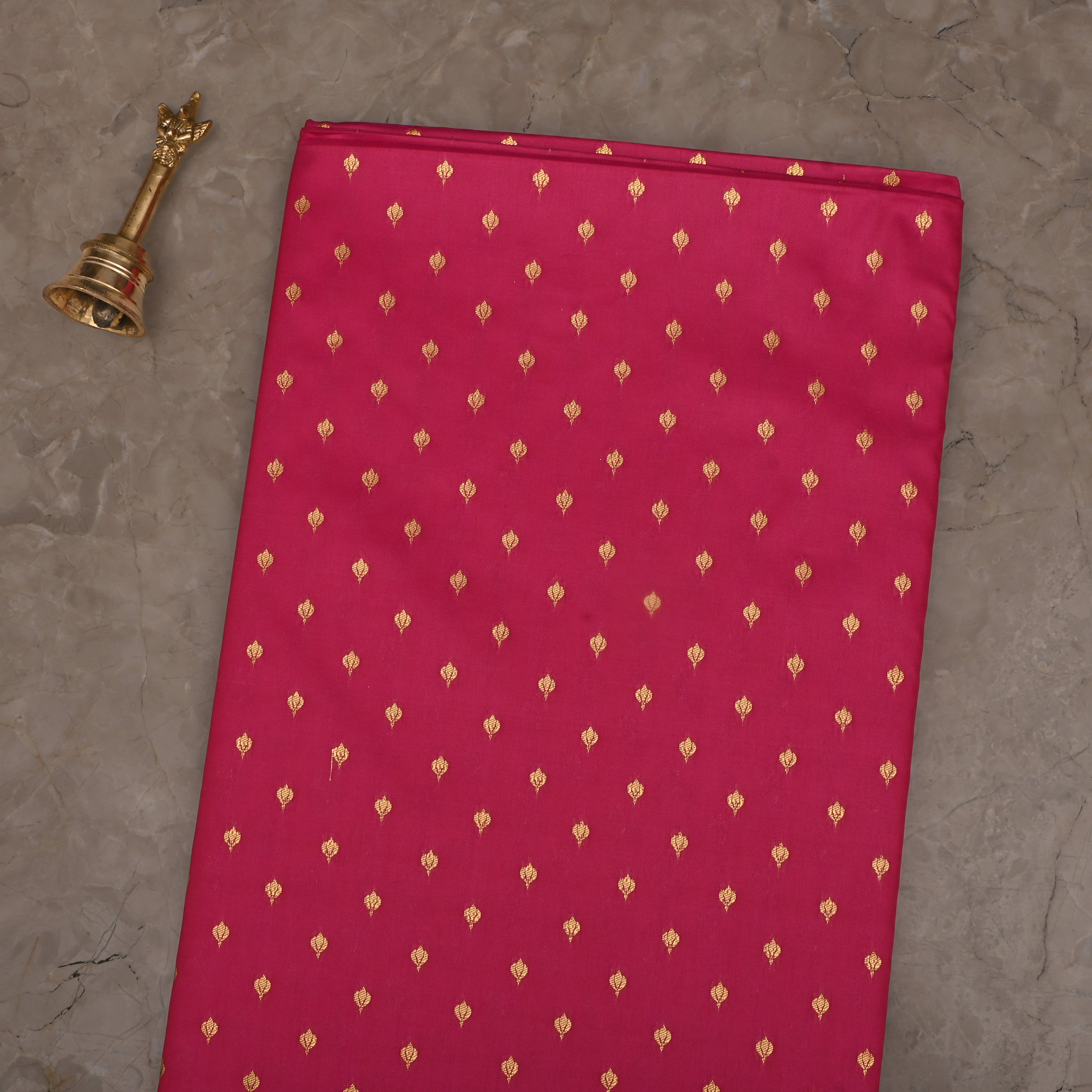 Raspberry Pink Jamawar Silk Fabric