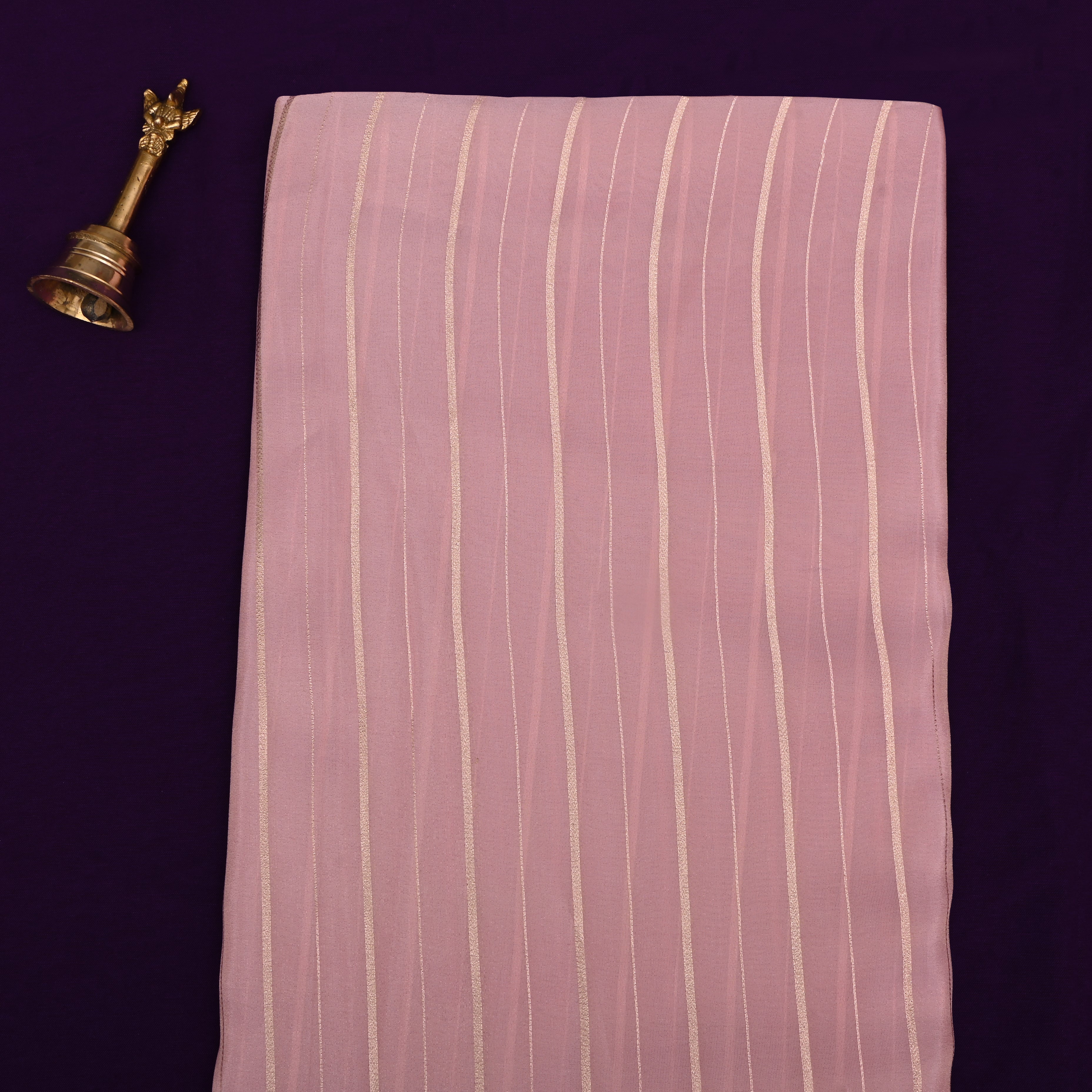 Soft Pink Silk Fabric With Stripes