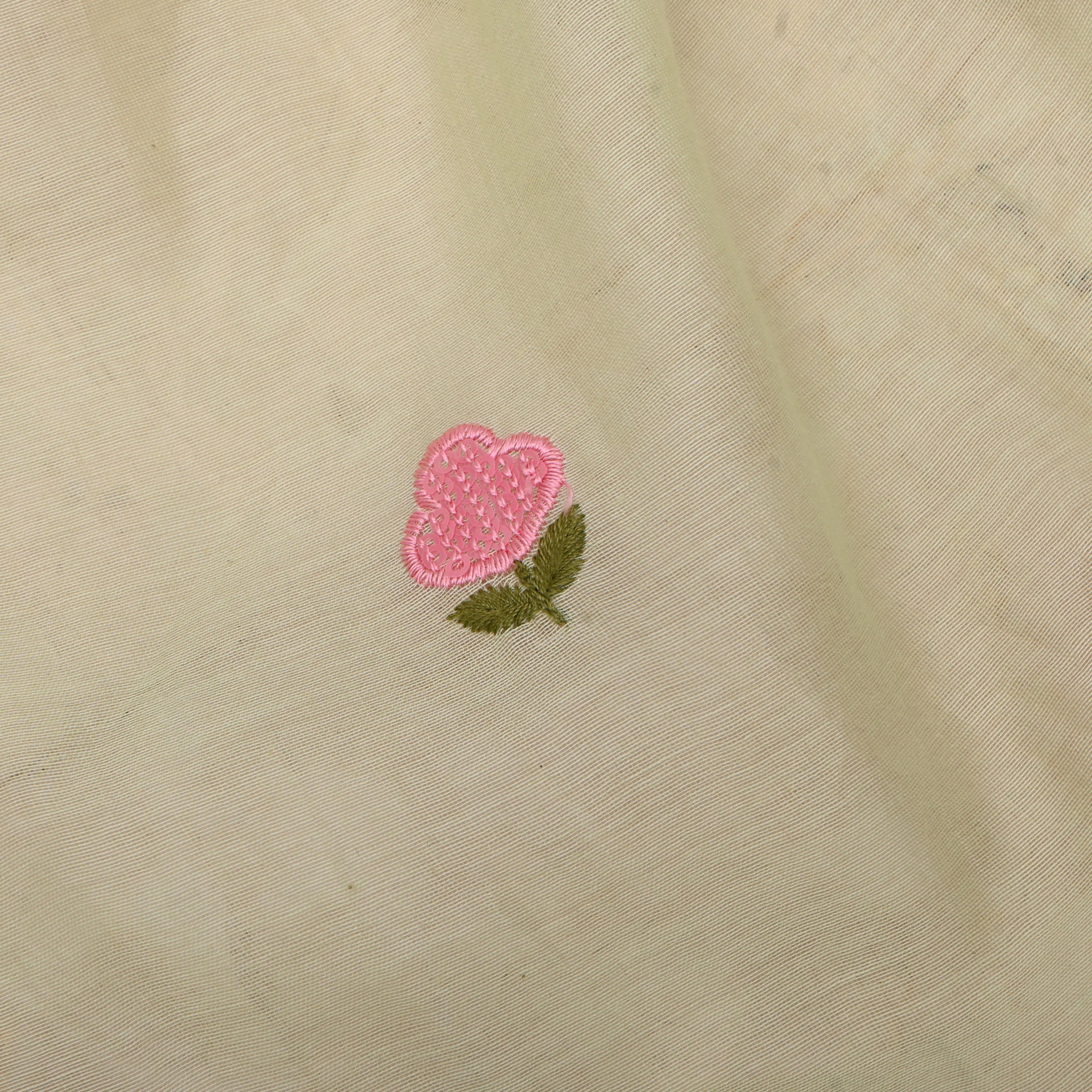 Soft Pale Green Chanderi Fabric With Embroidery