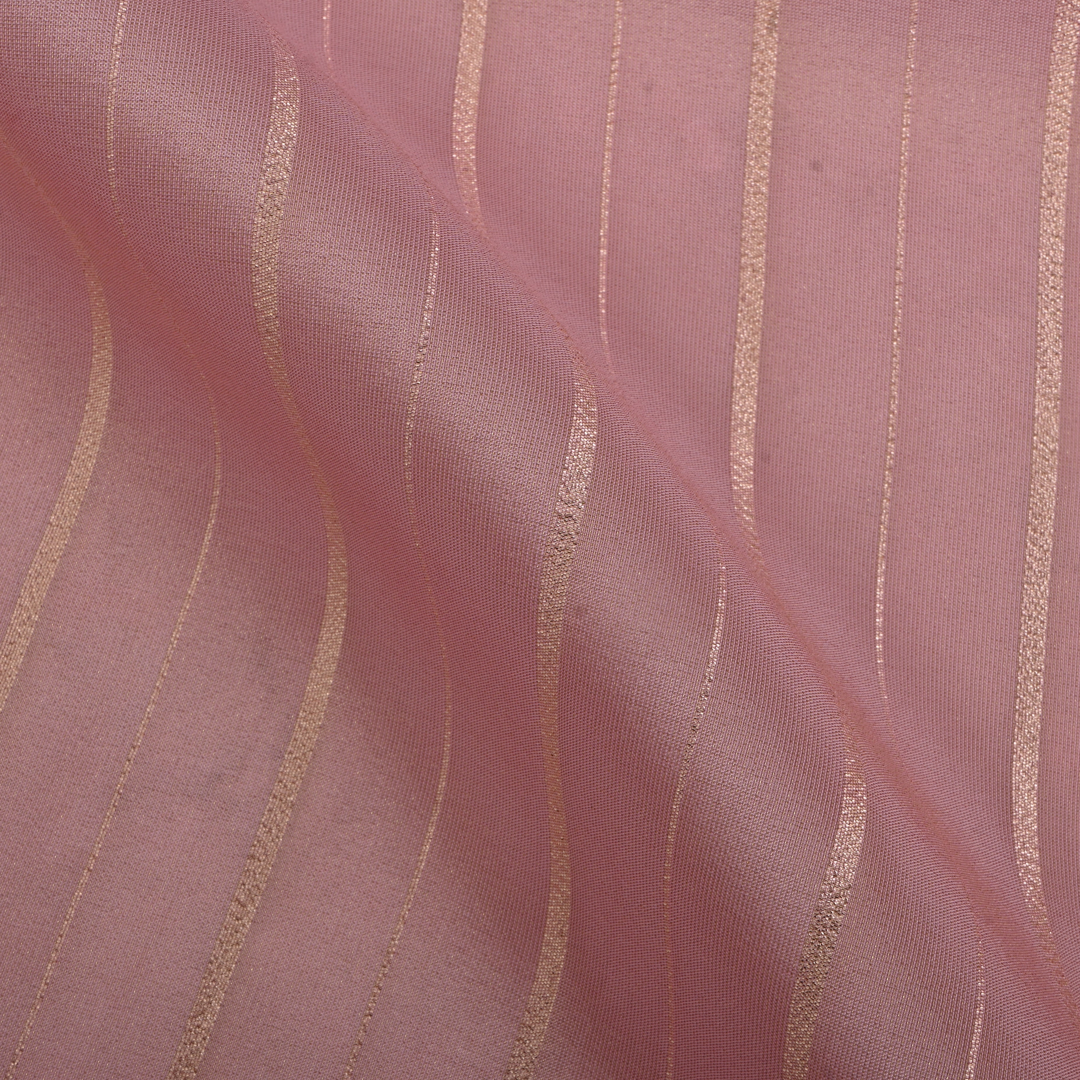 Soft Pink Silk Fabric With Stripes