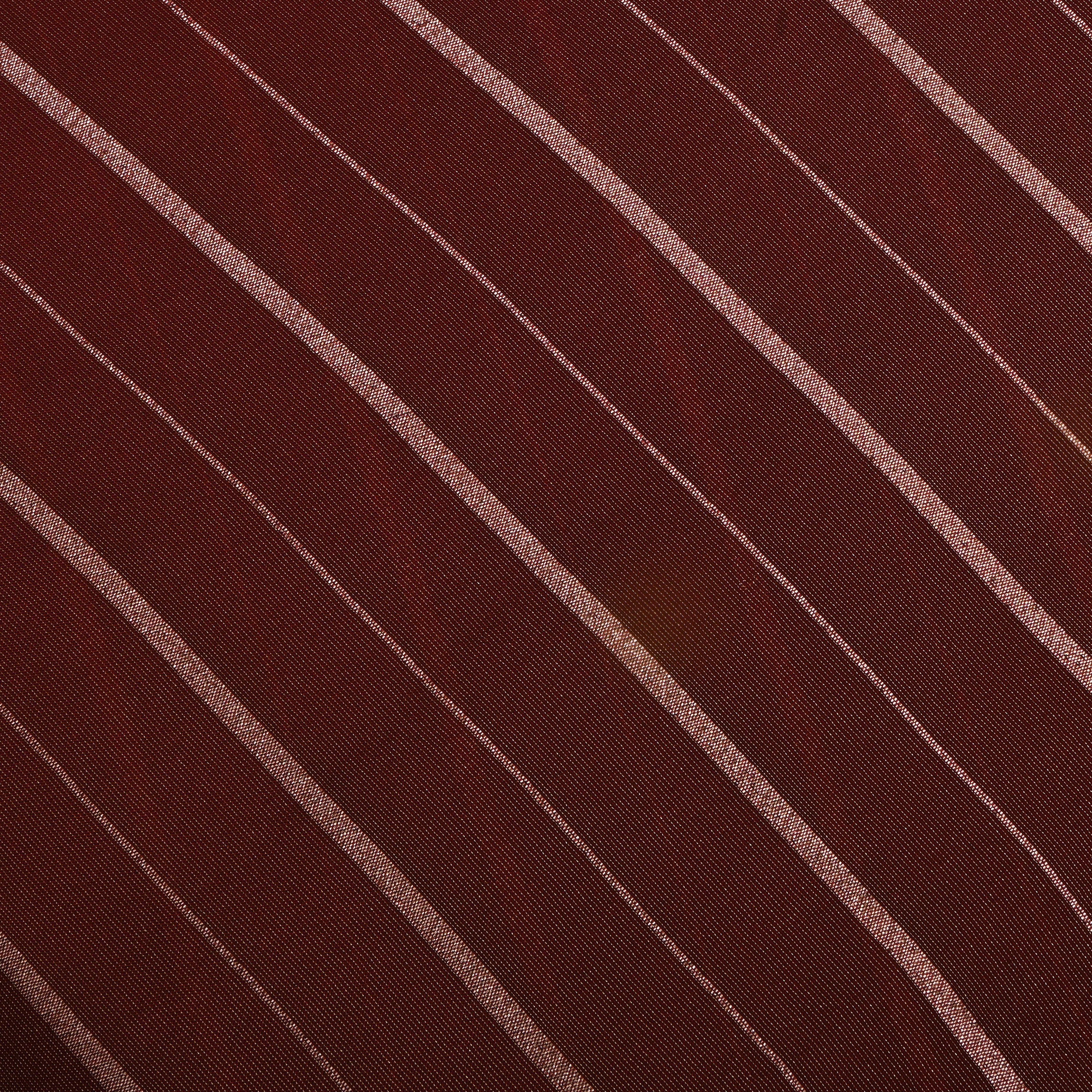 Dark Brown Silk Fabric With Stripes