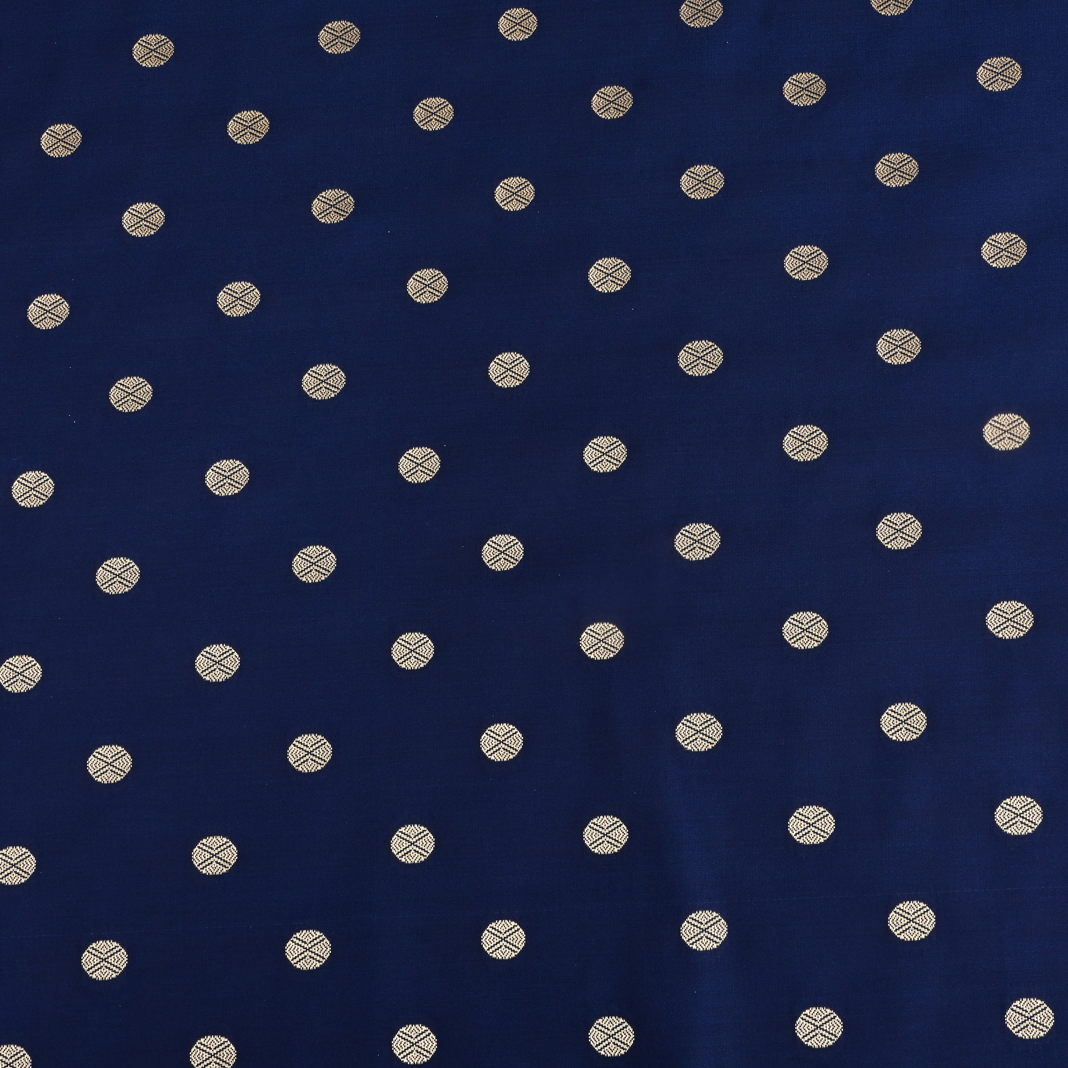Navy Blue Banaras Soft Silk Fabric