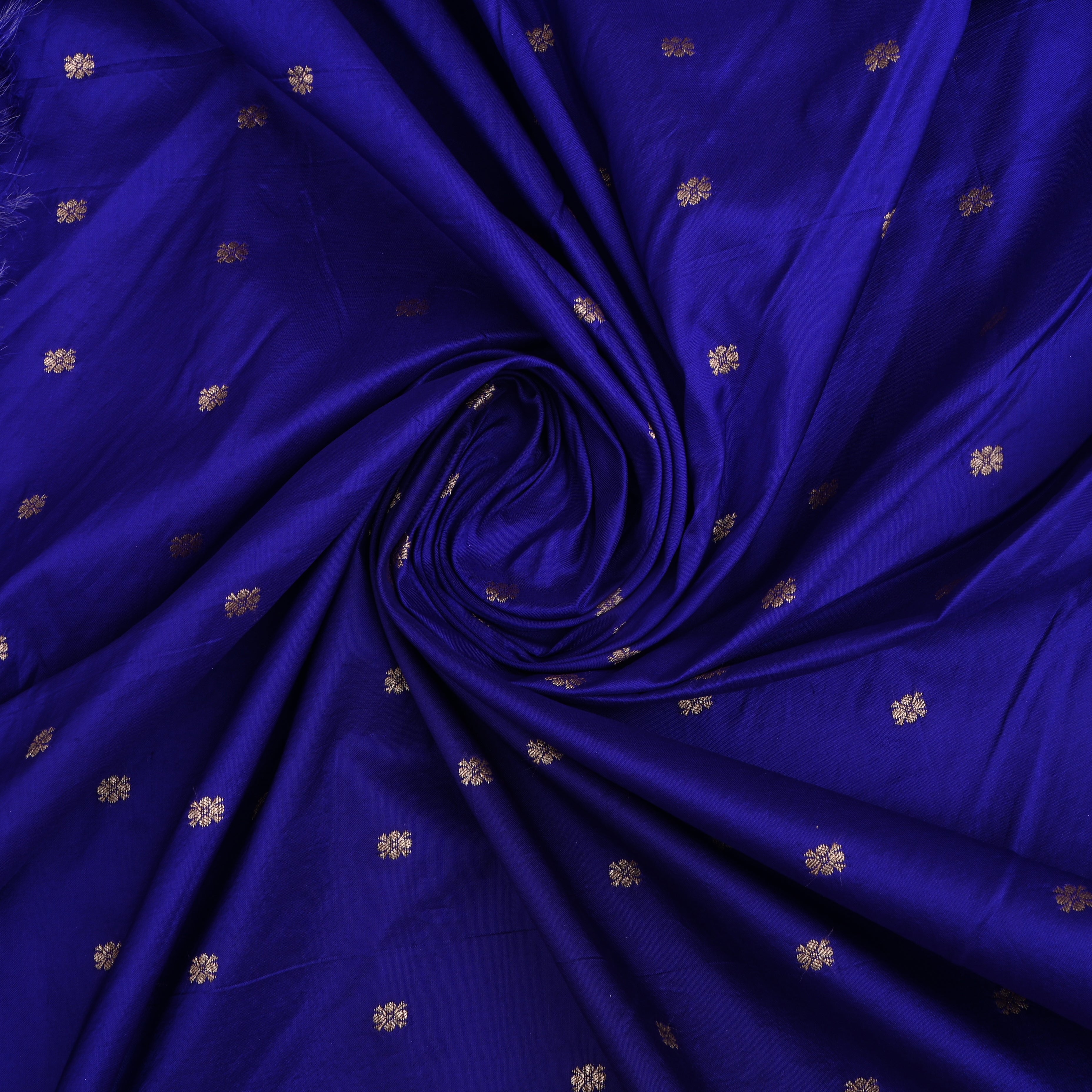 Violet Silk Fabric With Kanjivaram Border