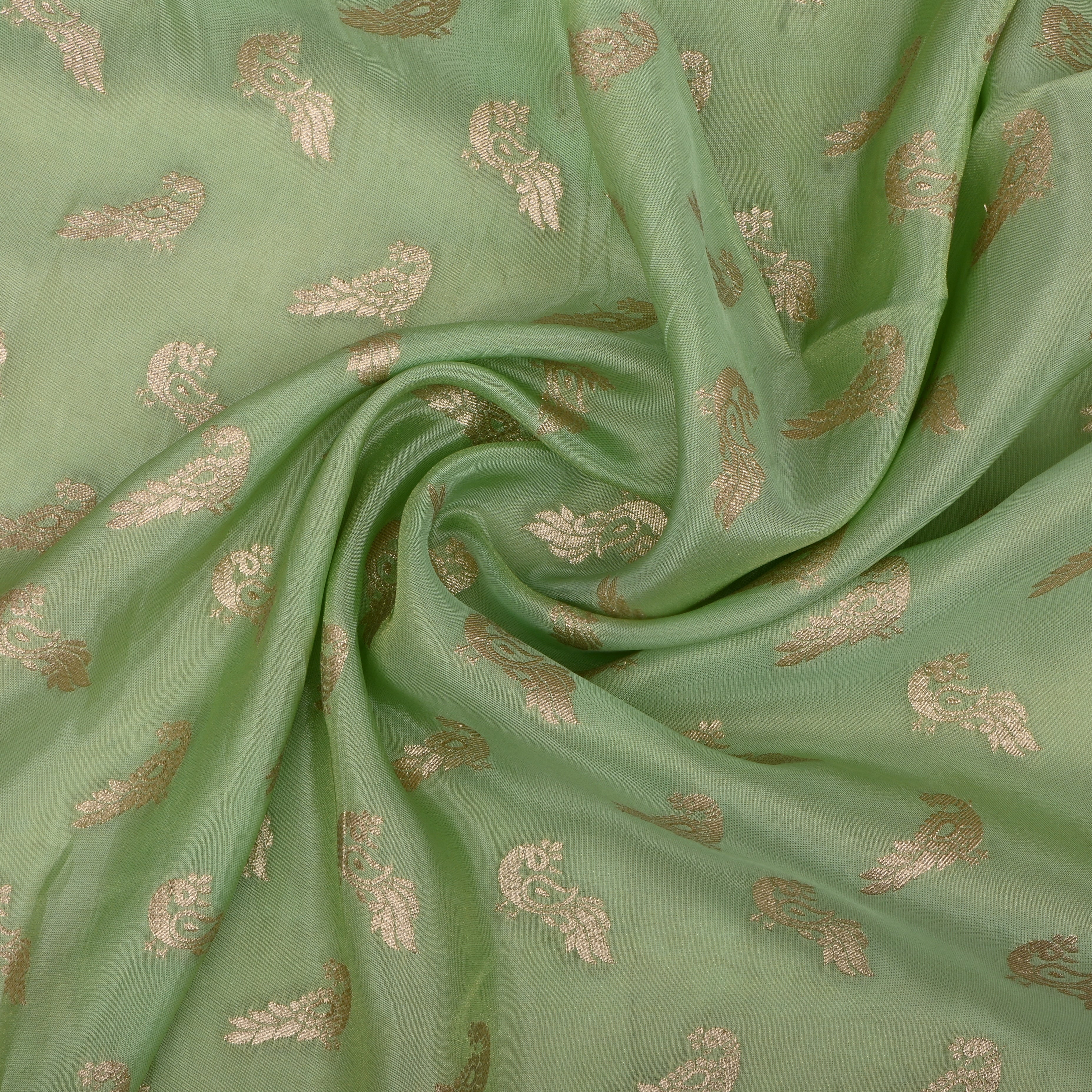Pista Green Jamawar Tissue Fabric